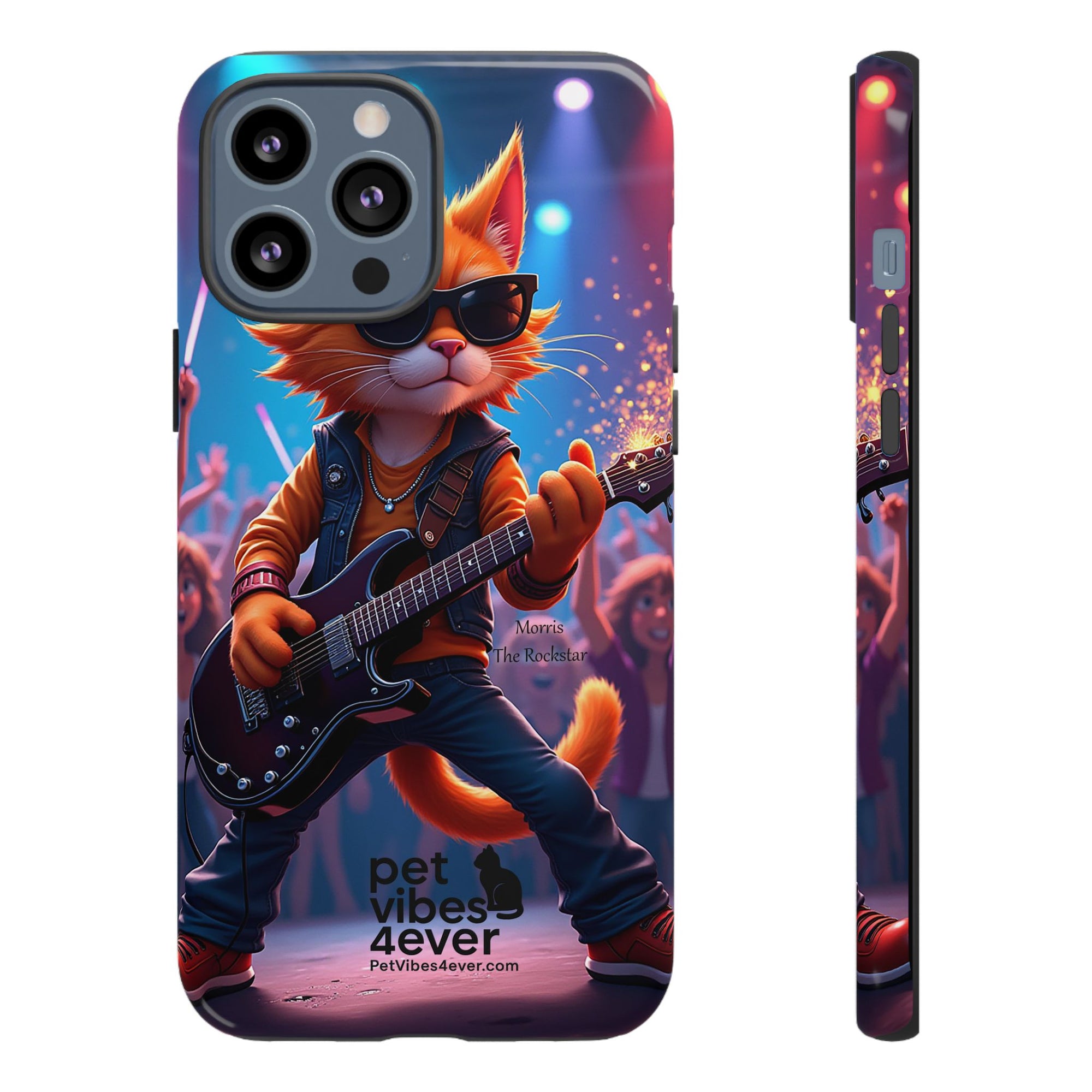 Rocking Cat Phone Case, Fun Cat Phone Cover, Cool Pet Vibes Gift, Music Lover Accessory, Unique Cat Phone Case