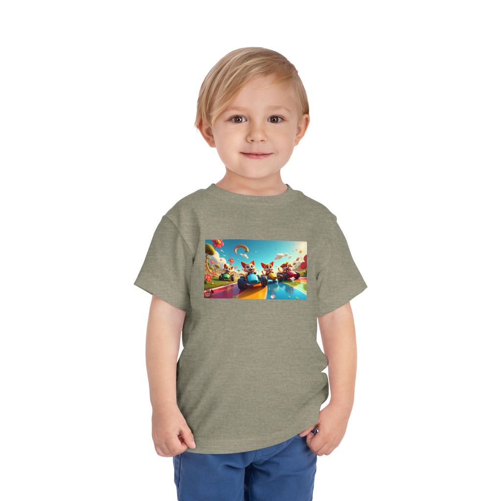 Colorful Toddler Short Sleeve Tee, Fun Kids T-Shirt, Summer Playwear, Birthday Gift, Rainbow Design Tee, Everyday Playwear