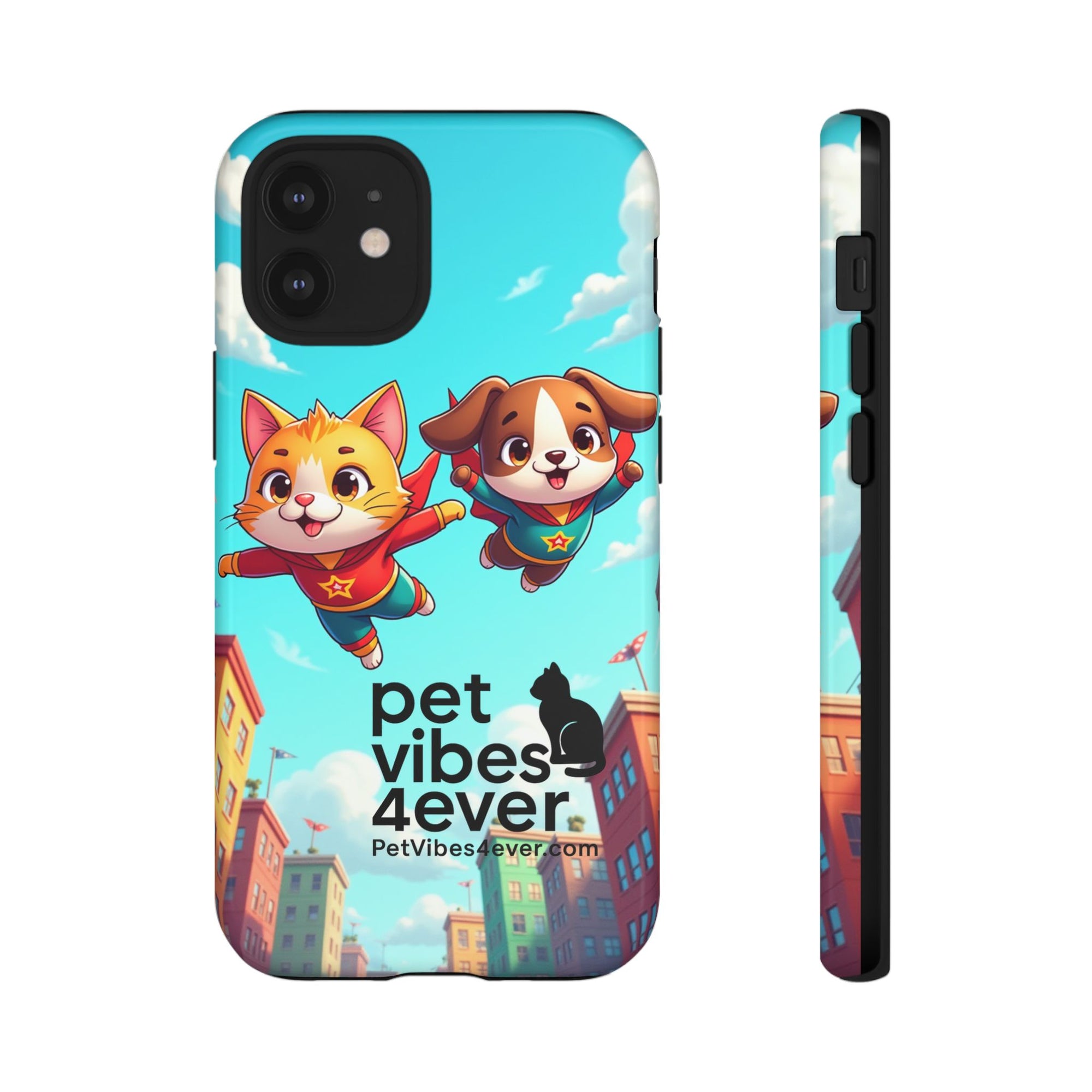 Pet Vibes Phone Case - Playful Cat and Dog Design, Animal Lover Gift, Cute Pet Accessory, Colorful Phone Cover, Fun Pet Gifts