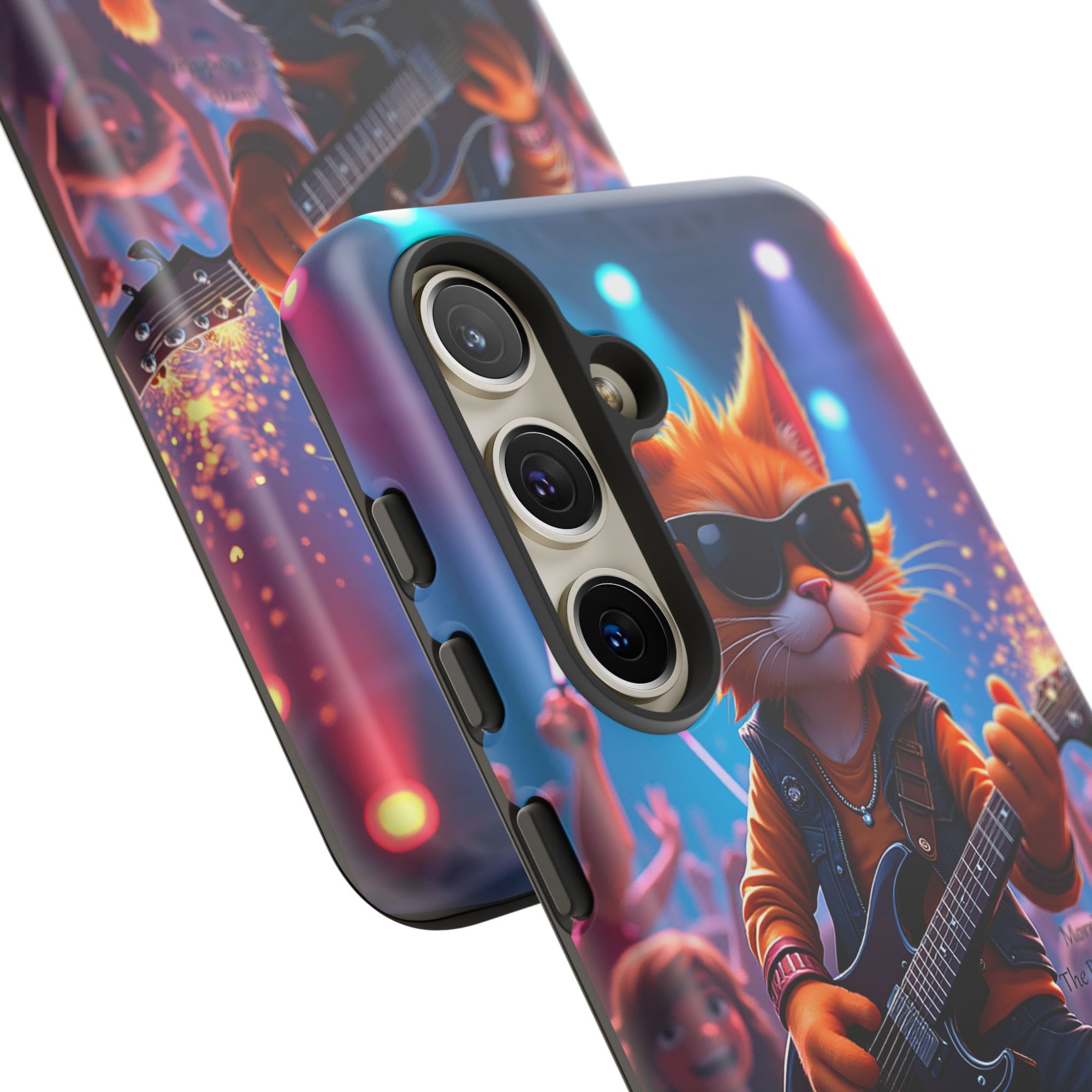 Guitar Cat Phone Case | Fun Pet Vibes | Unique Gift for Cat Lovers, Music Fans, Pet Owners, Birthday, Holidays, Personal Use