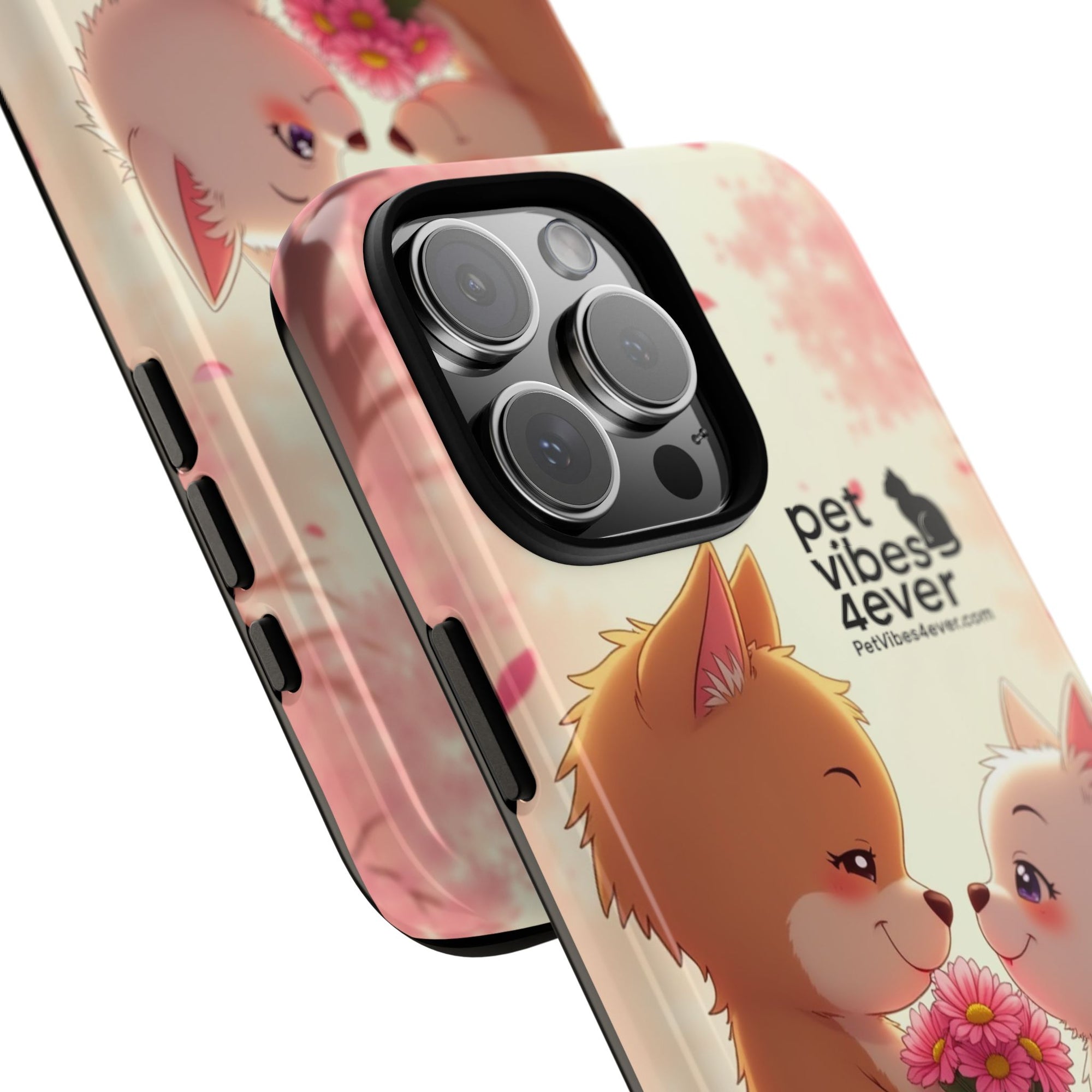 Cute Pet Phone Case, Animal Lovers Gift, Valentine’s Day Present, Custom Phone Cover, Happy Couple Design, Pet Vibes Forever