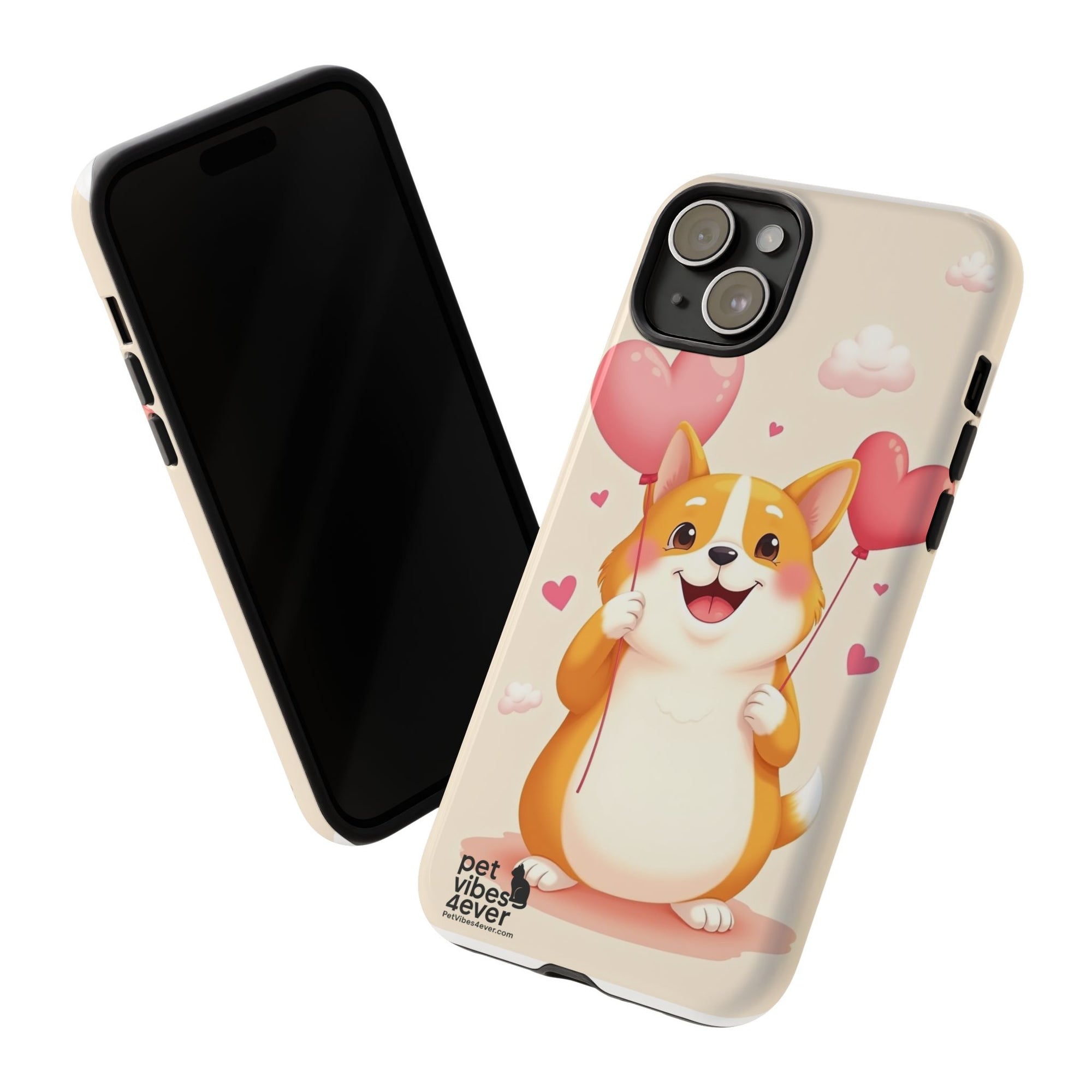 Corgi Love Phone Case, Cute Pet Gift, Animal Lover Accessory, Custom Phone Cover, Valentine's Day Gift