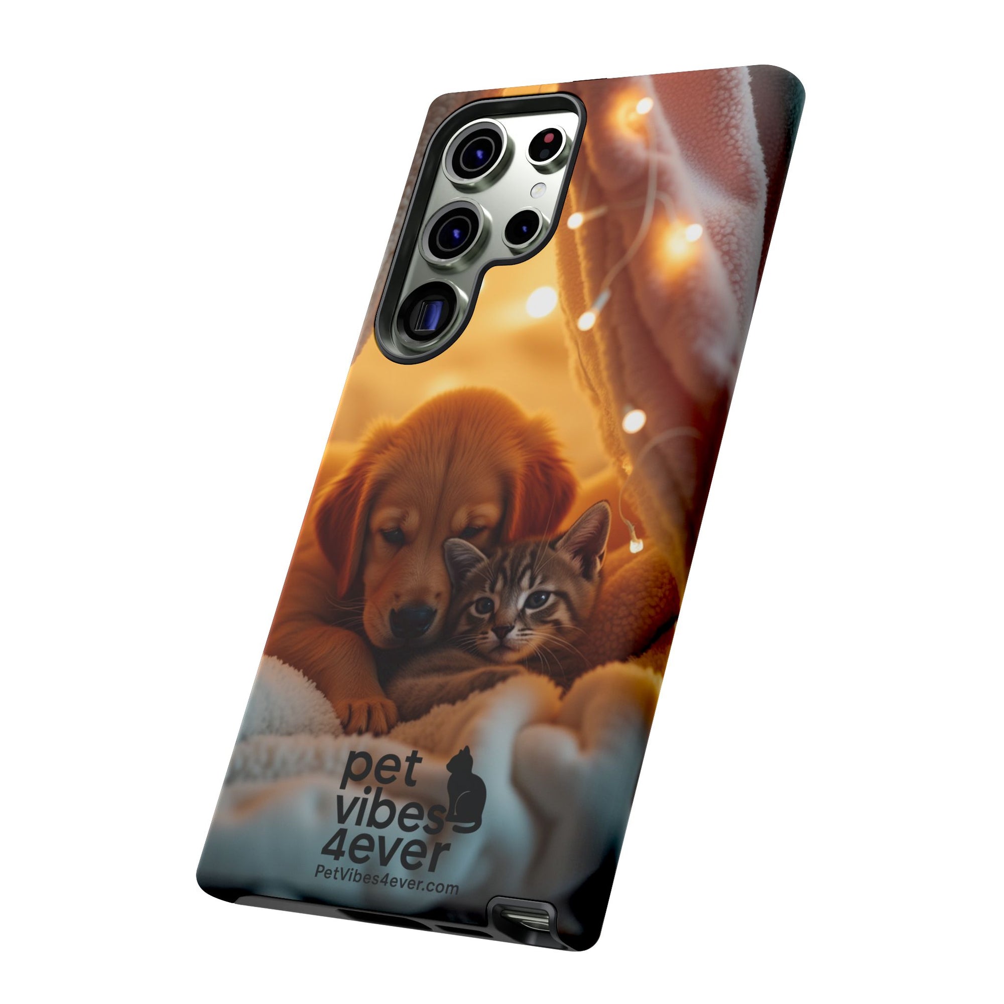 Pet Vibes Phone Case - Cute Dog & Cat Design, Animal Lover Gift, Customizable Pet Phone Cover, Collage Print Case for Kids