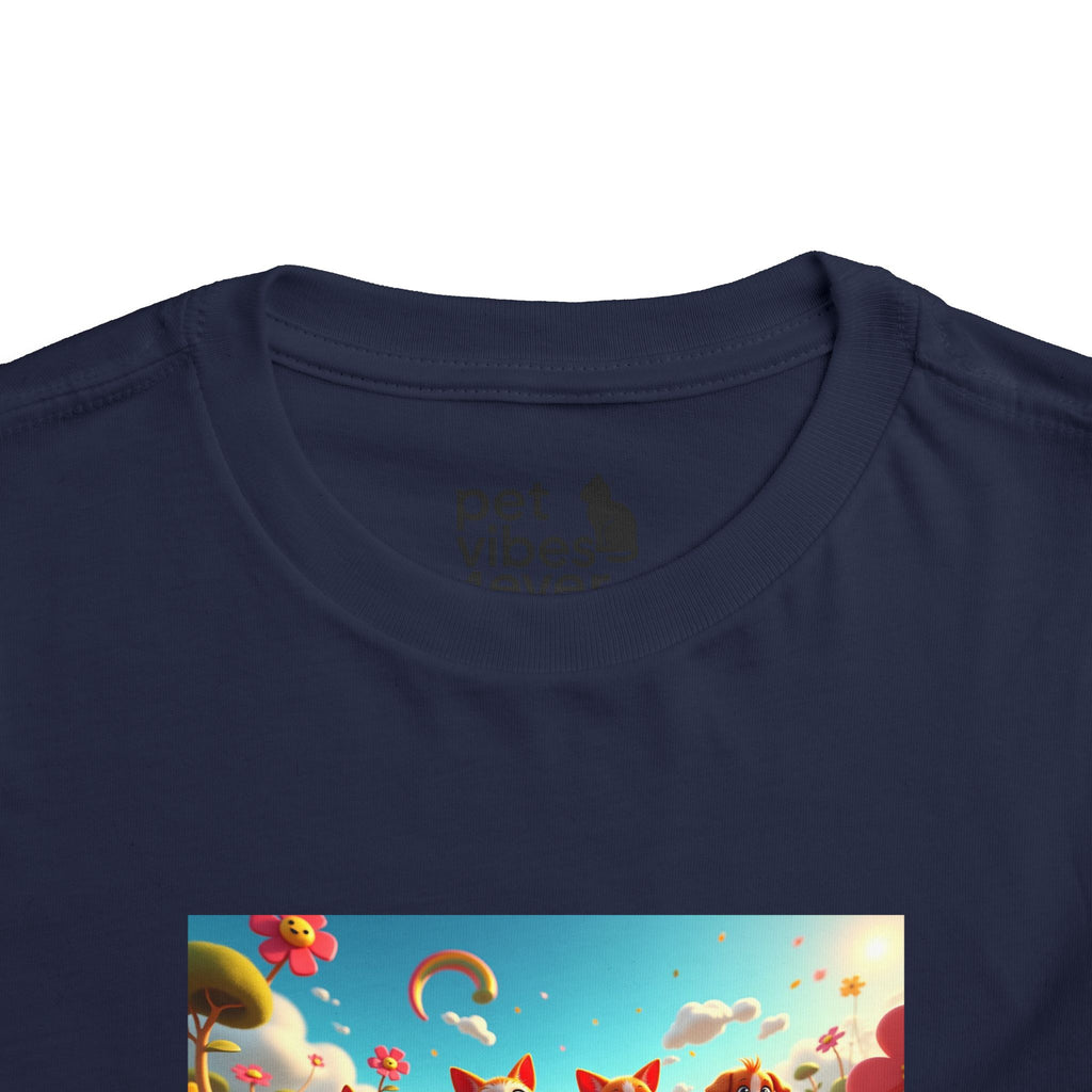 Colorful Toddler Short Sleeve Tee, Fun Kids T-Shirt, Summer Playwear, Birthday Gift, Rainbow Design Tee, Everyday Playwear