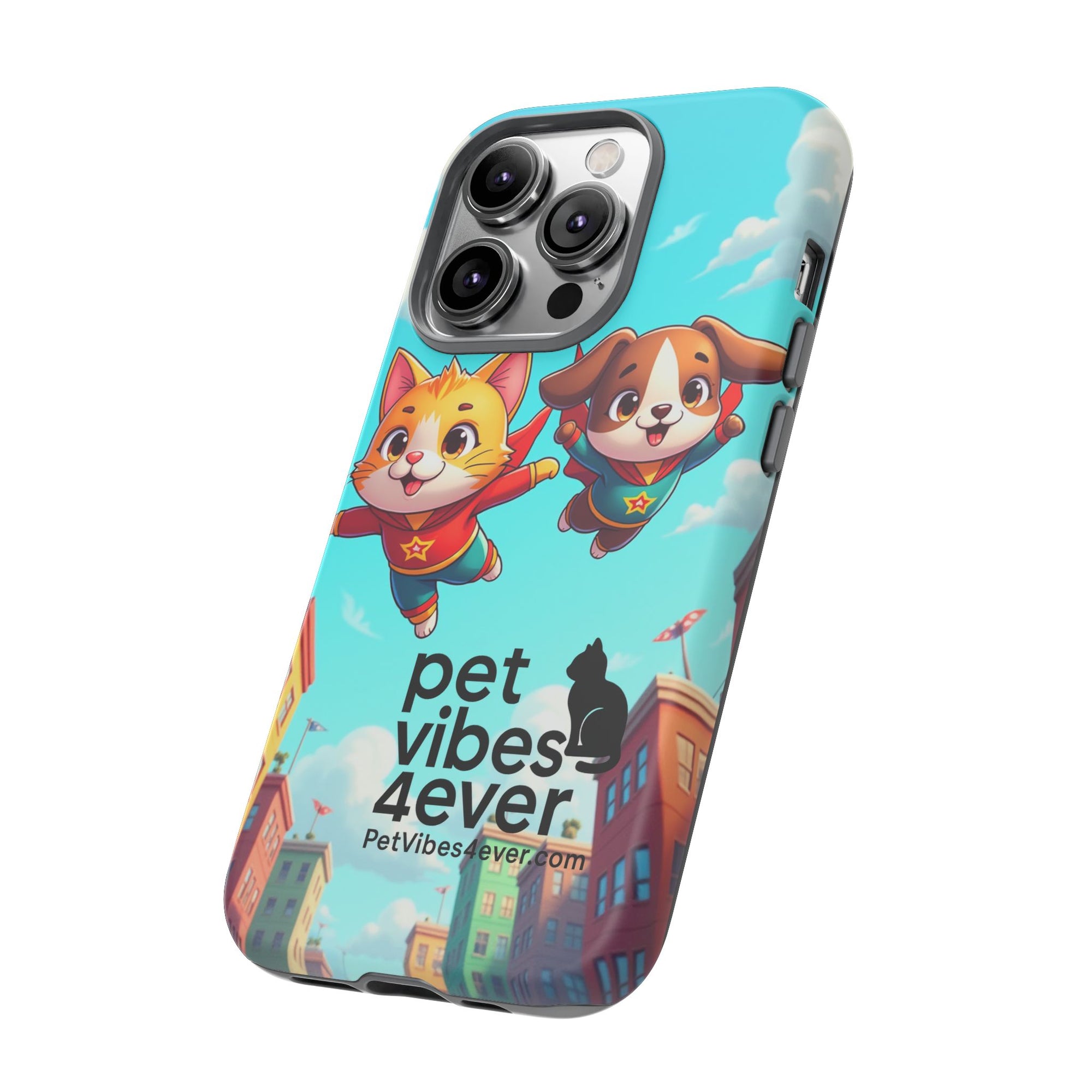 Pet Vibes Phone Case - Playful Cat and Dog Design, Animal Lover Gift, Cute Pet Accessory, Colorful Phone Cover, Fun Pet Gifts