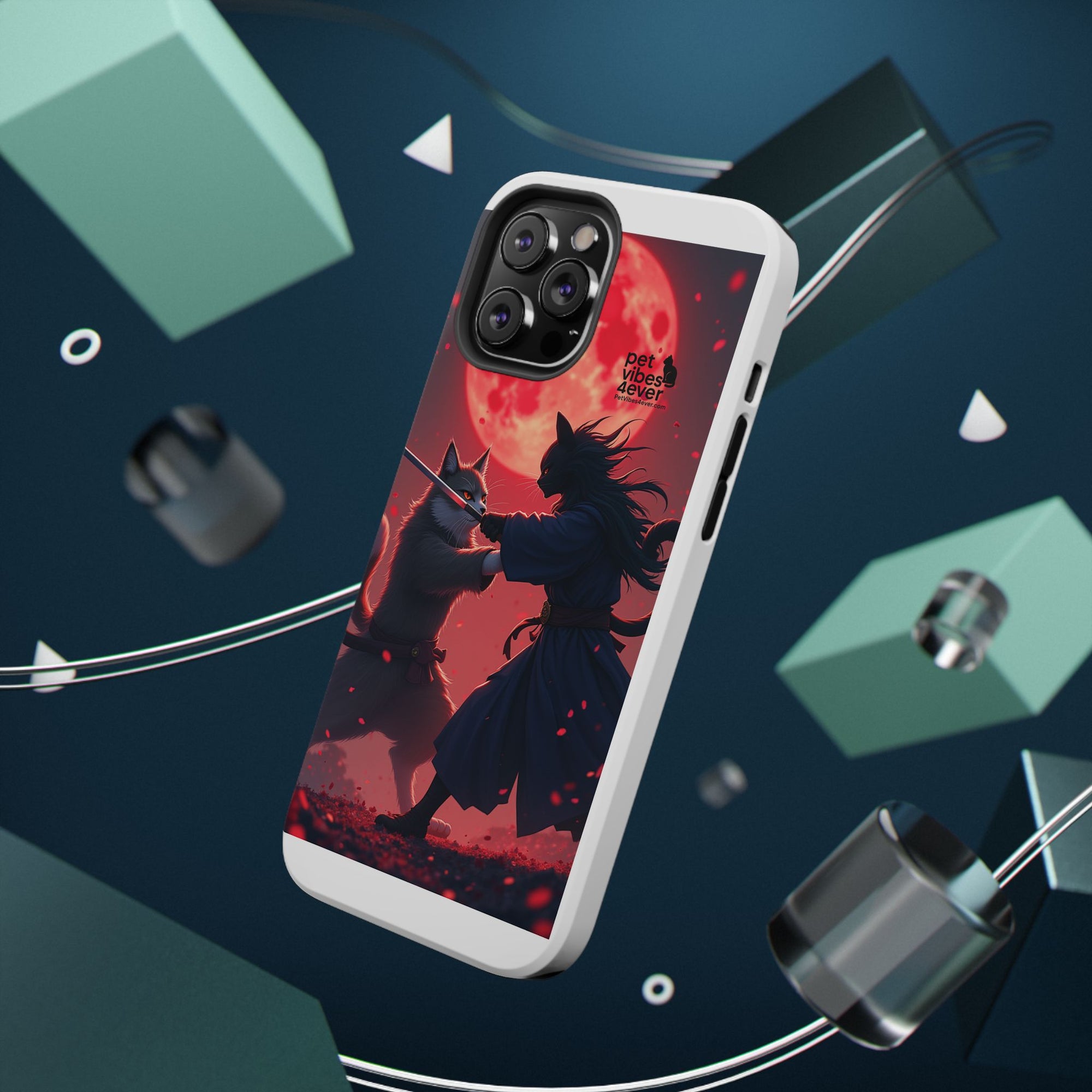 Samurai Cat Phone Case – Impact-Resistant, Pet Lovers, Cool Tech Accessories, Anime Aesthetic, Unique Gifts