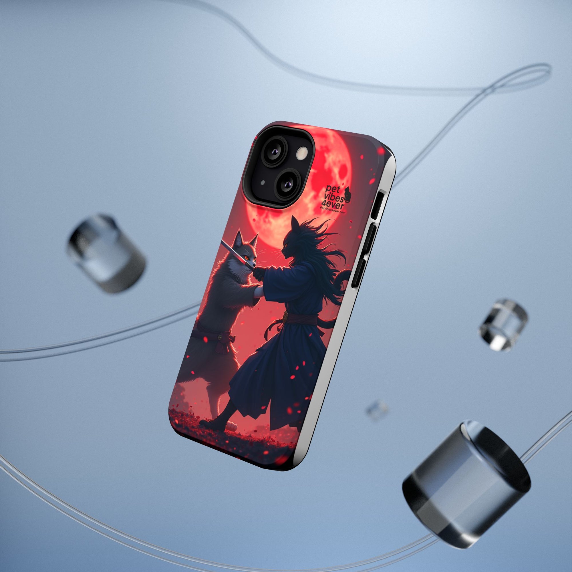Samurai Cat Phone Case – Impact-Resistant, Pet Lovers, Cool Tech Accessories, Anime Aesthetic, Unique Gifts