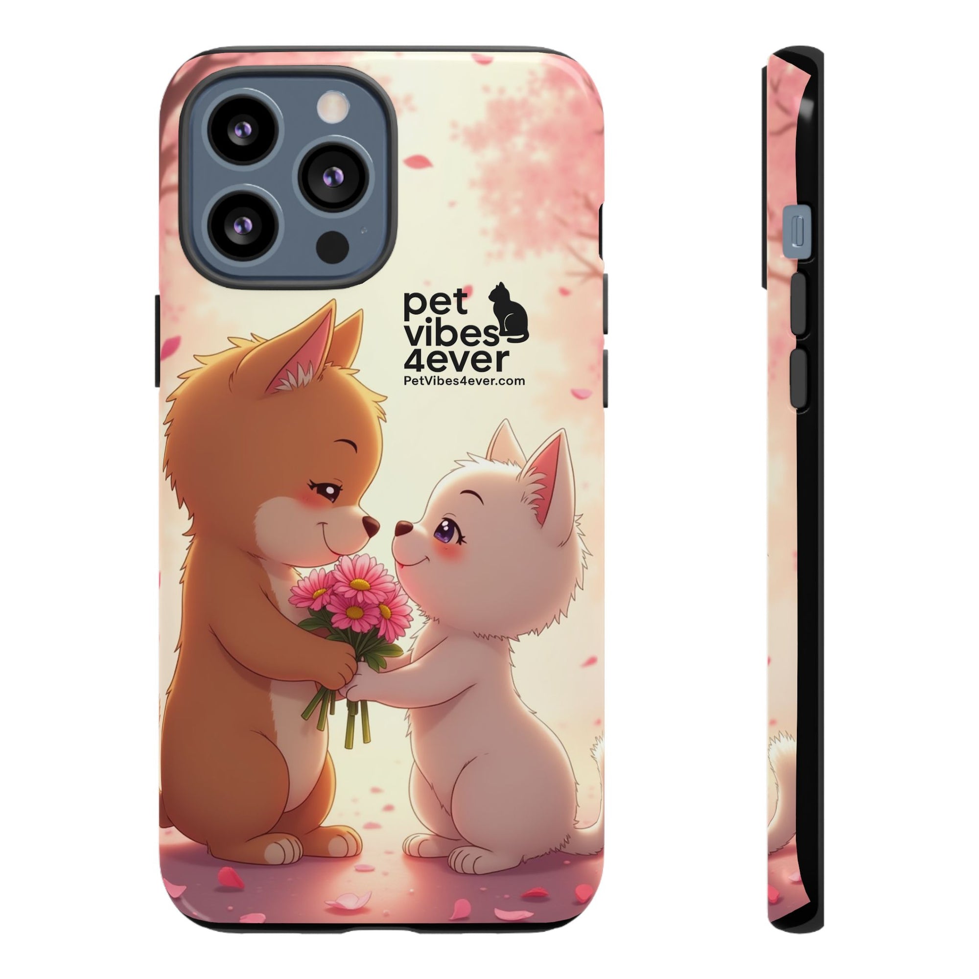 Cute Pet Phone Case, Animal Lovers Gift, Valentine’s Day Present, Custom Phone Cover, Happy Couple Design, Pet Vibes Forever