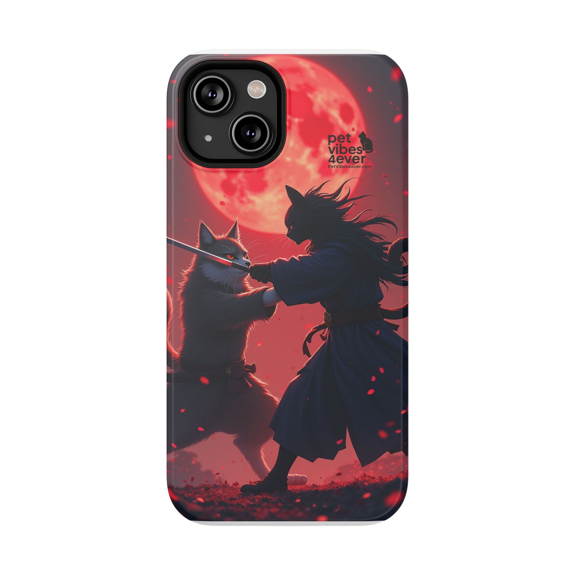 Samurai Cat Phone Case – Impact-Resistant, Pet Lovers, Cool Tech Accessories, Anime Aesthetic, Unique Gifts