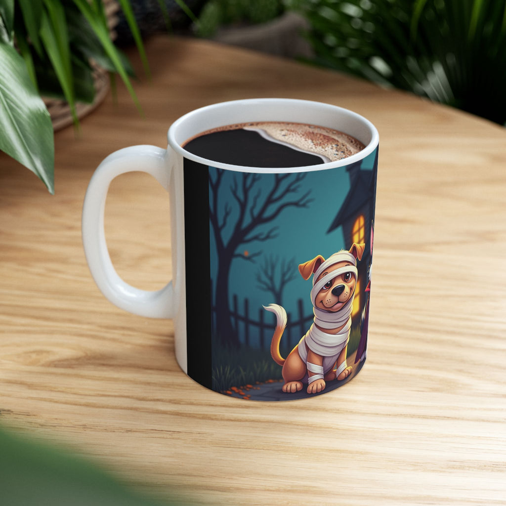Spooky Pet-Themed Ceramic Mug for Dog Lovers | Halloween Gift, Cute Dog Mug, Pet Owner Coffee Cup, Dog Mom Gift, Fun Halloween Decor