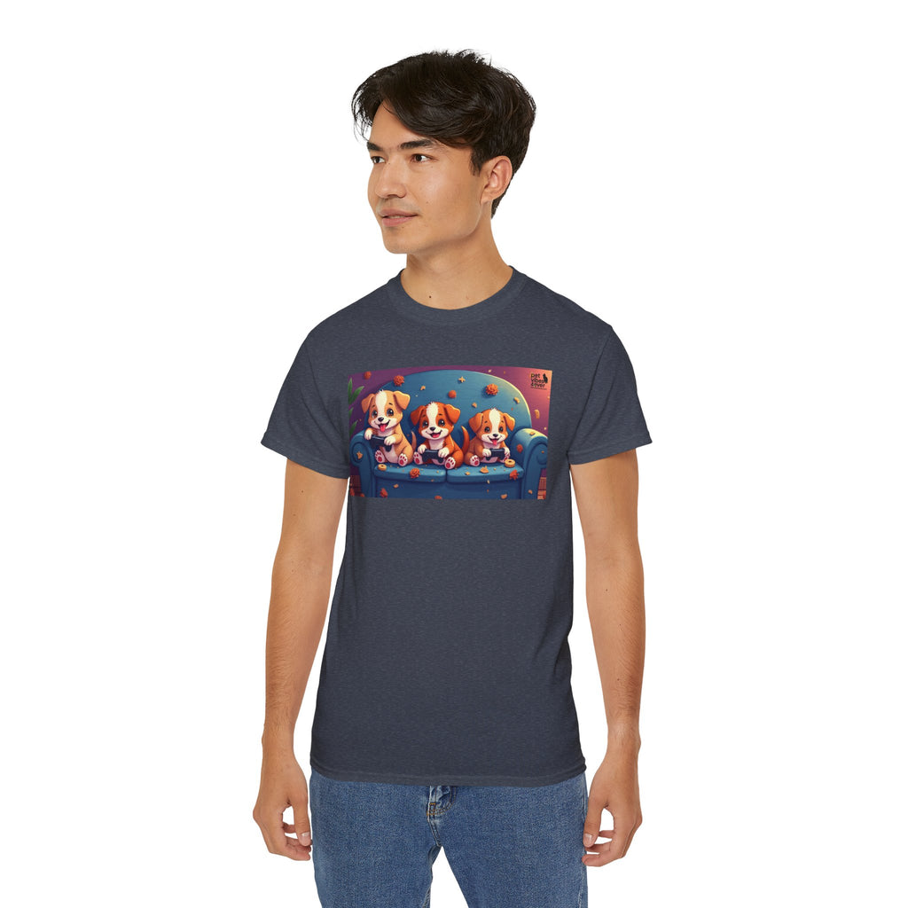 Cute Puppy Friends Unisex Tee, Pet Lover Gift, Dog Themed Shirt, Casual Wear, Animal Lover Apparel