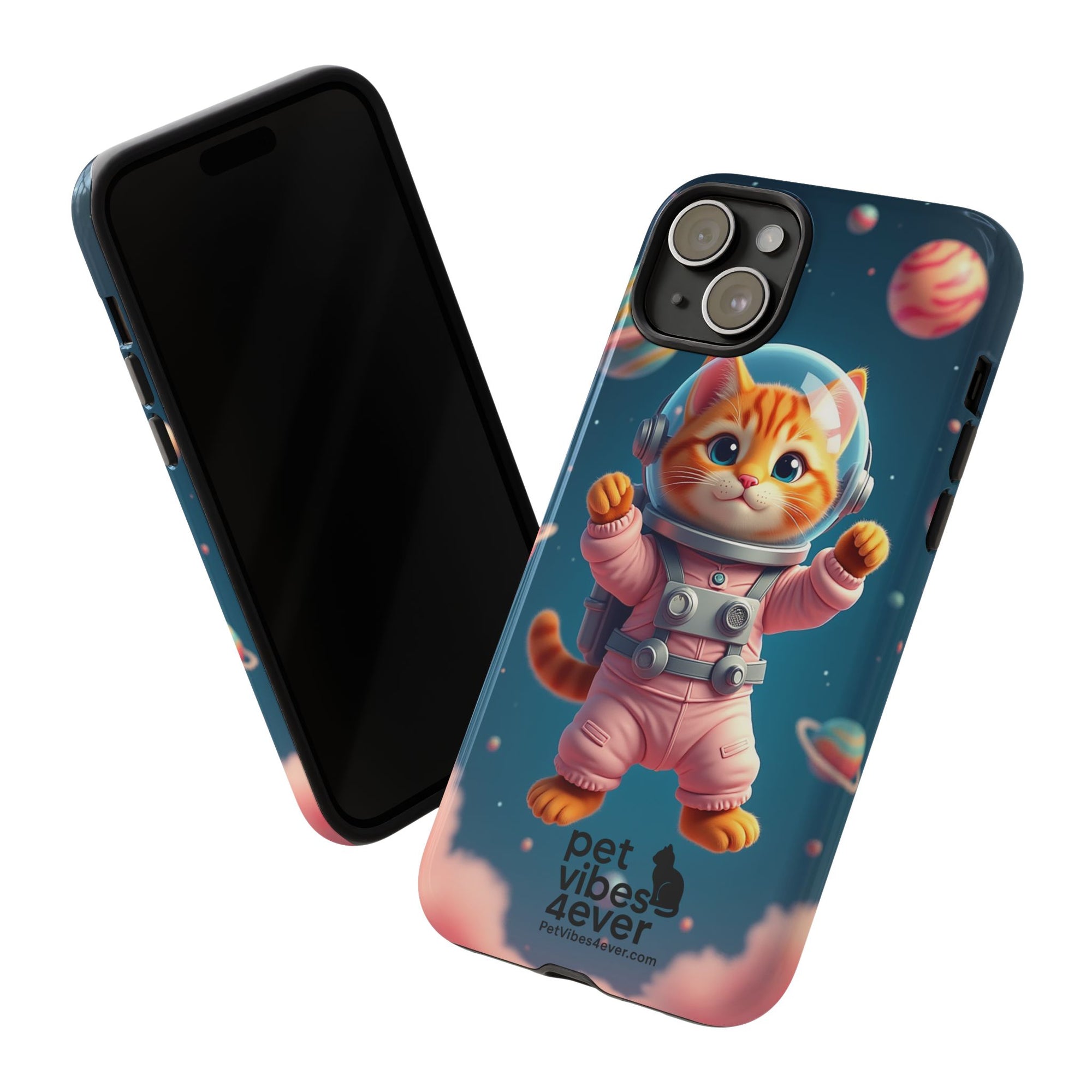 Cute Cat Phone Case, Cat Lovers Gift, Astrological Accessories, Fun Tech Gear, Space Theme Phone Cover