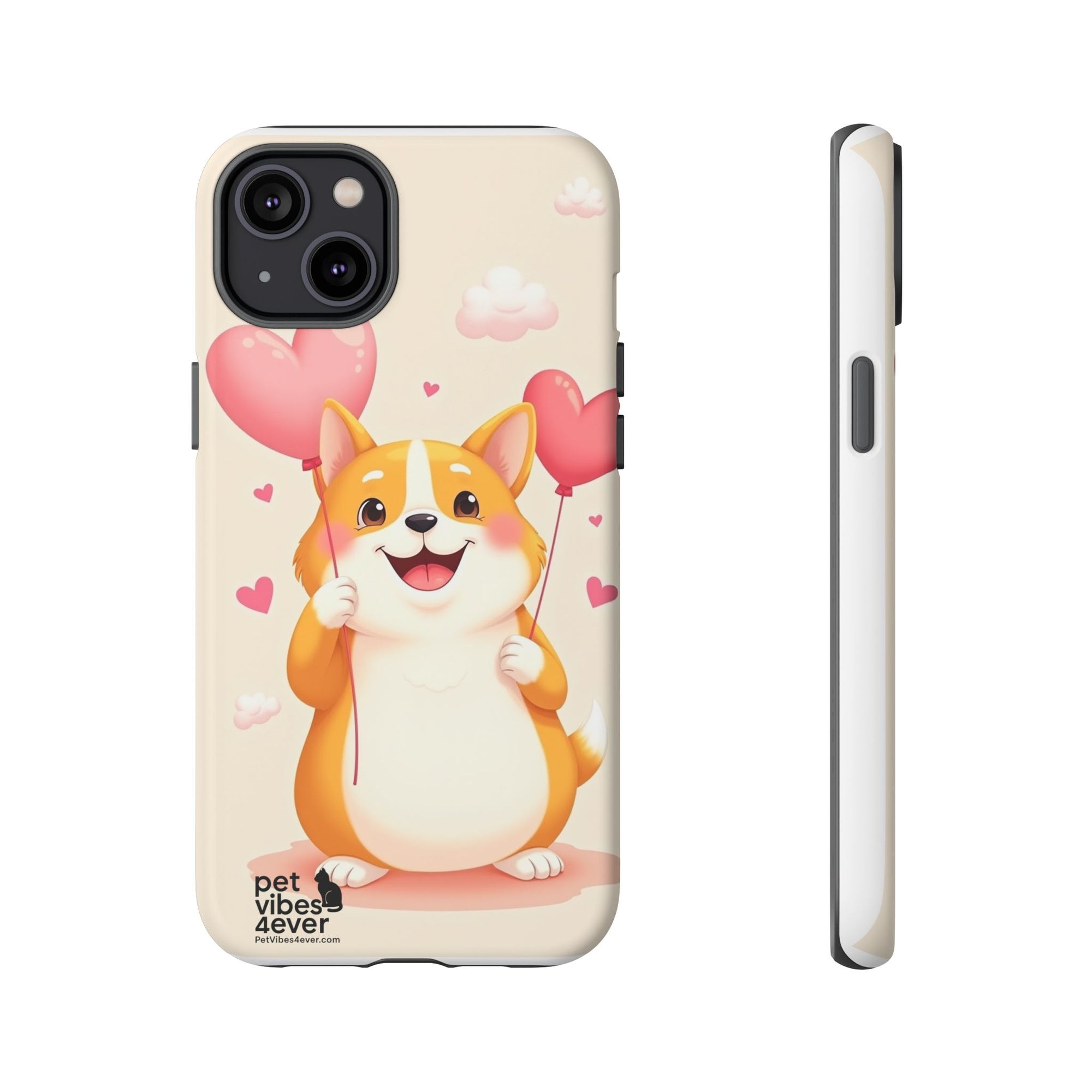 Corgi Love Phone Case, Cute Pet Gift, Animal Lover Accessory, Custom Phone Cover, Valentine's Day Gift