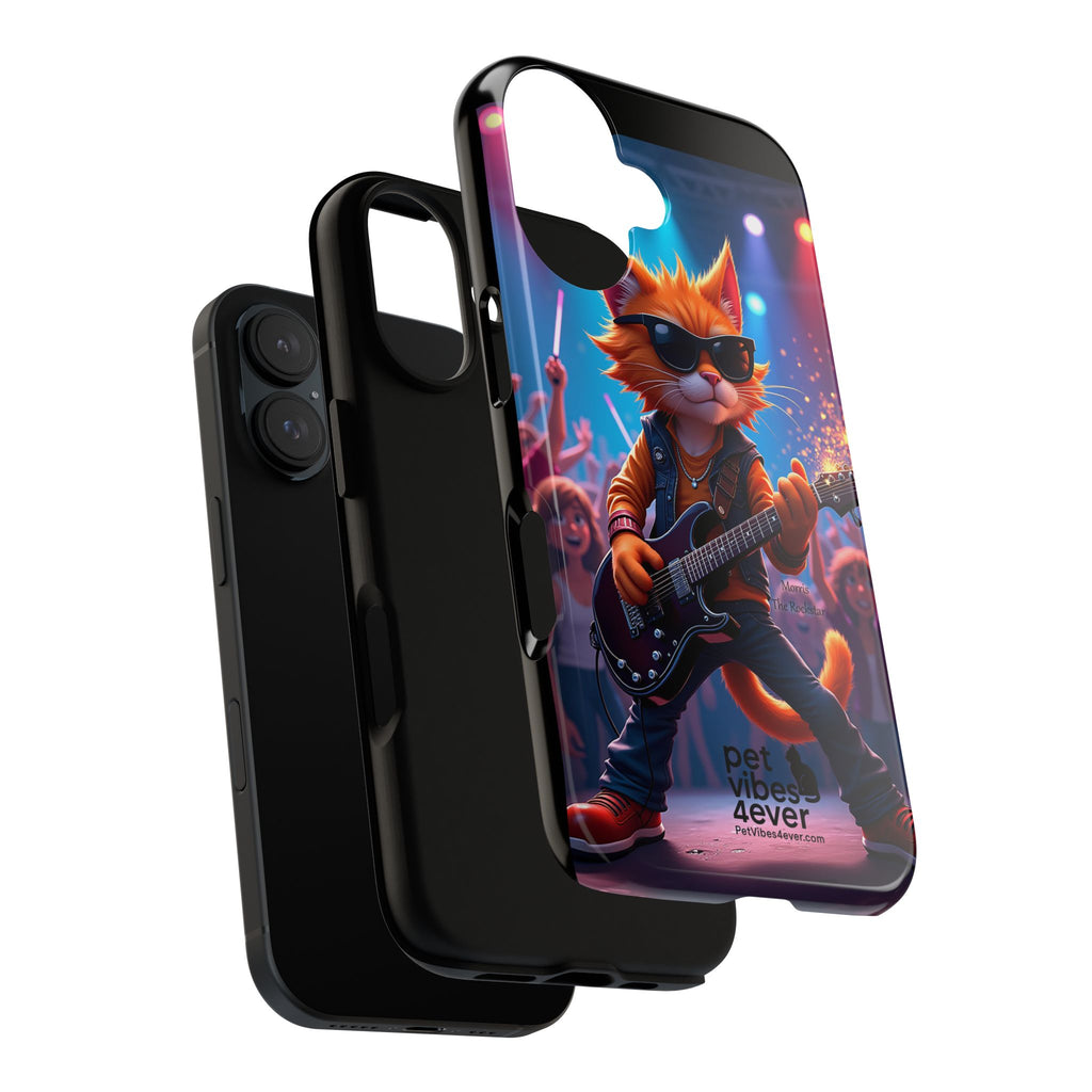 Rocking Cat Phone Case, Fun Cat Phone Cover, Cool Pet Vibes Gift, Music Lover Accessory, Unique Cat Phone Case