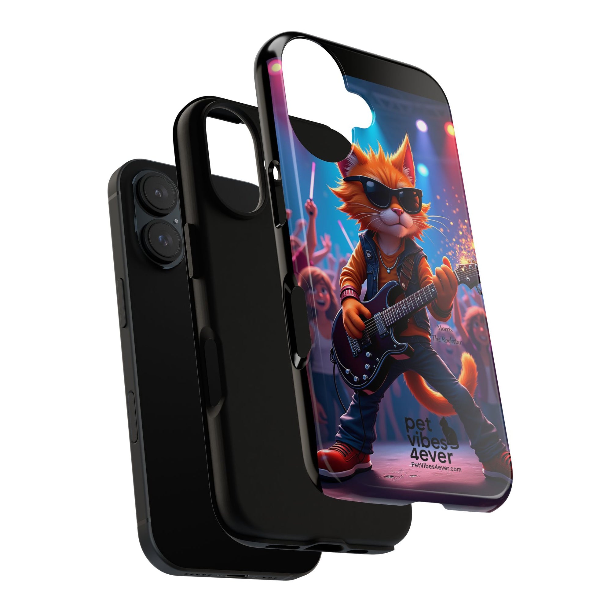 Rocking Cat Phone Case, Fun Cat Phone Cover, Cool Pet Vibes Gift, Music Lover Accessory, Unique Cat Phone Case