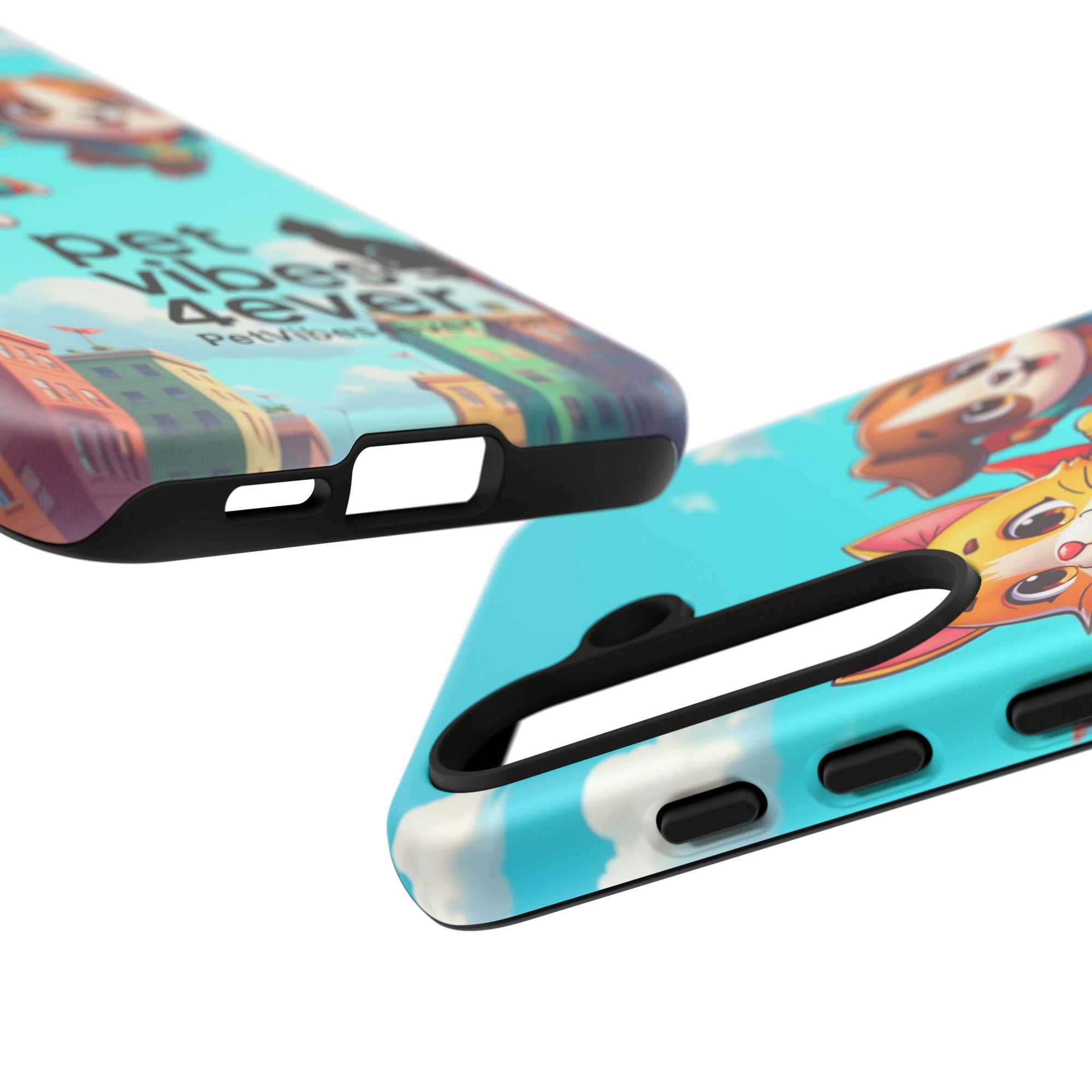 Pet Vibes Forever Tough Phone Cases, Cute Dog and Cat Design, Pet Lover Gift, Fun Phone Accessory, Animal Theme Decor