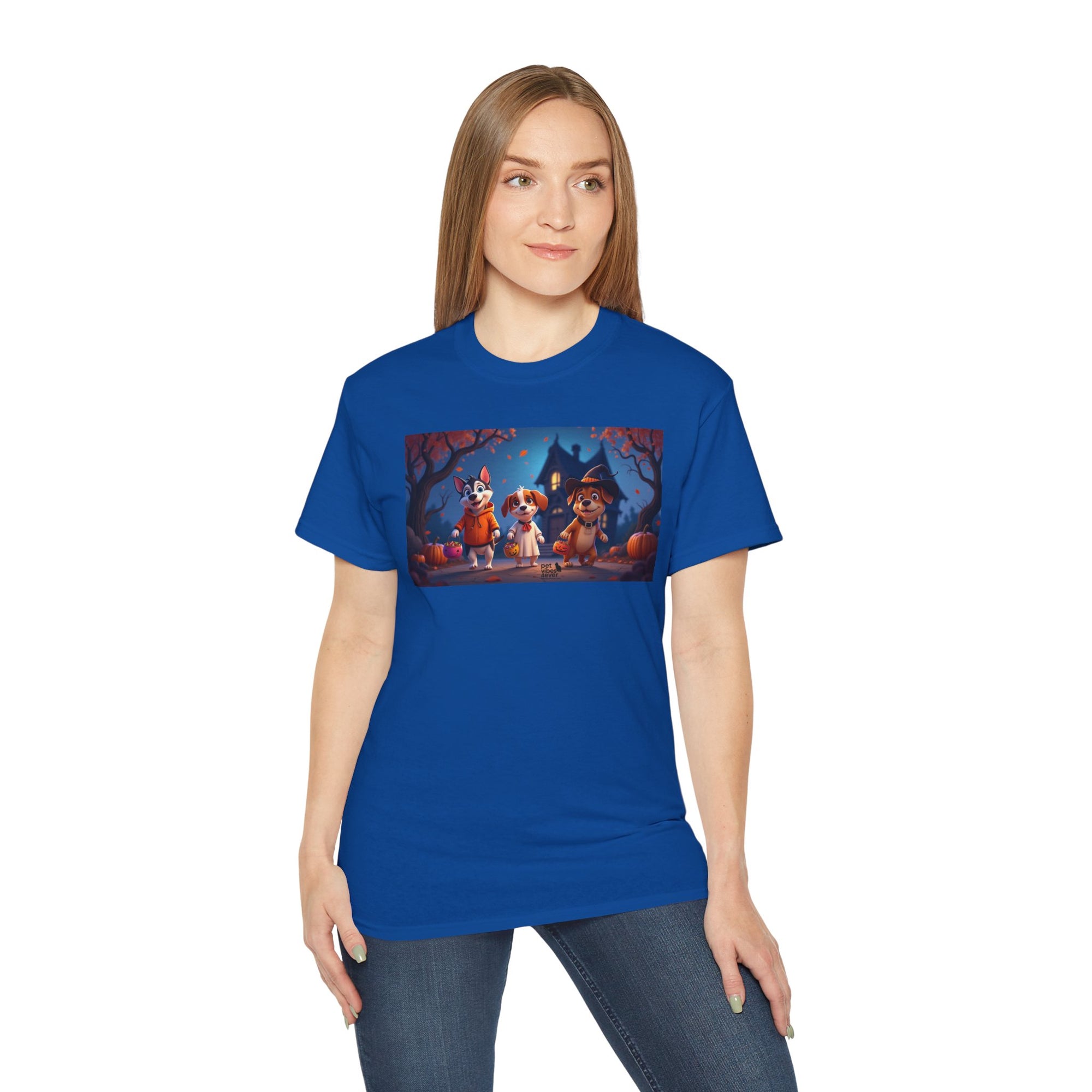 Whimsical Halloween Animal Tee, Unisex Cotton Shirt, Cute Graphic Tee, Fall Festival Apparel, Spooky Season Gift