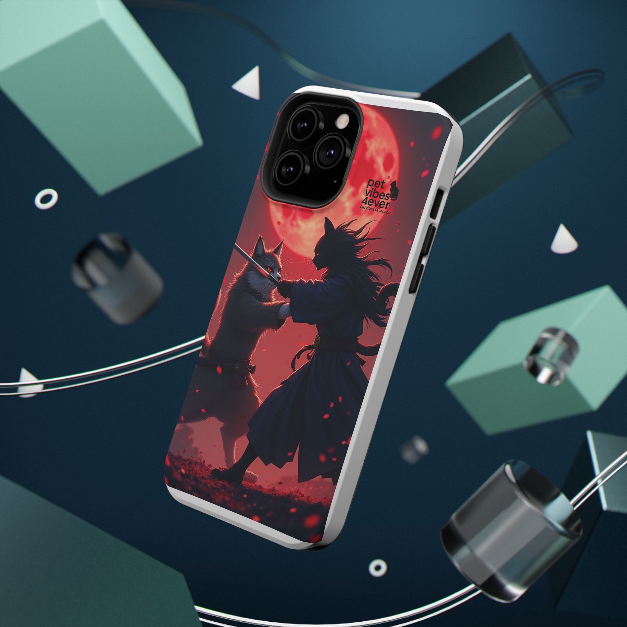 Samurai Cat Phone Case – Impact-Resistant, Pet Lovers, Cool Tech Accessories, Anime Aesthetic, Unique Gifts