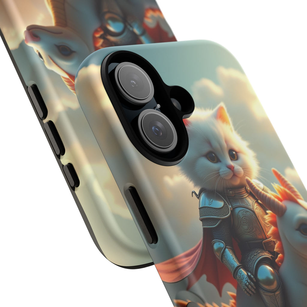 Pet Vibes Phone Case, Cute Cat and Dragon Design, Tough Phone Cover, Gift for Animal Lovers, Unique Pet Themed Accessory