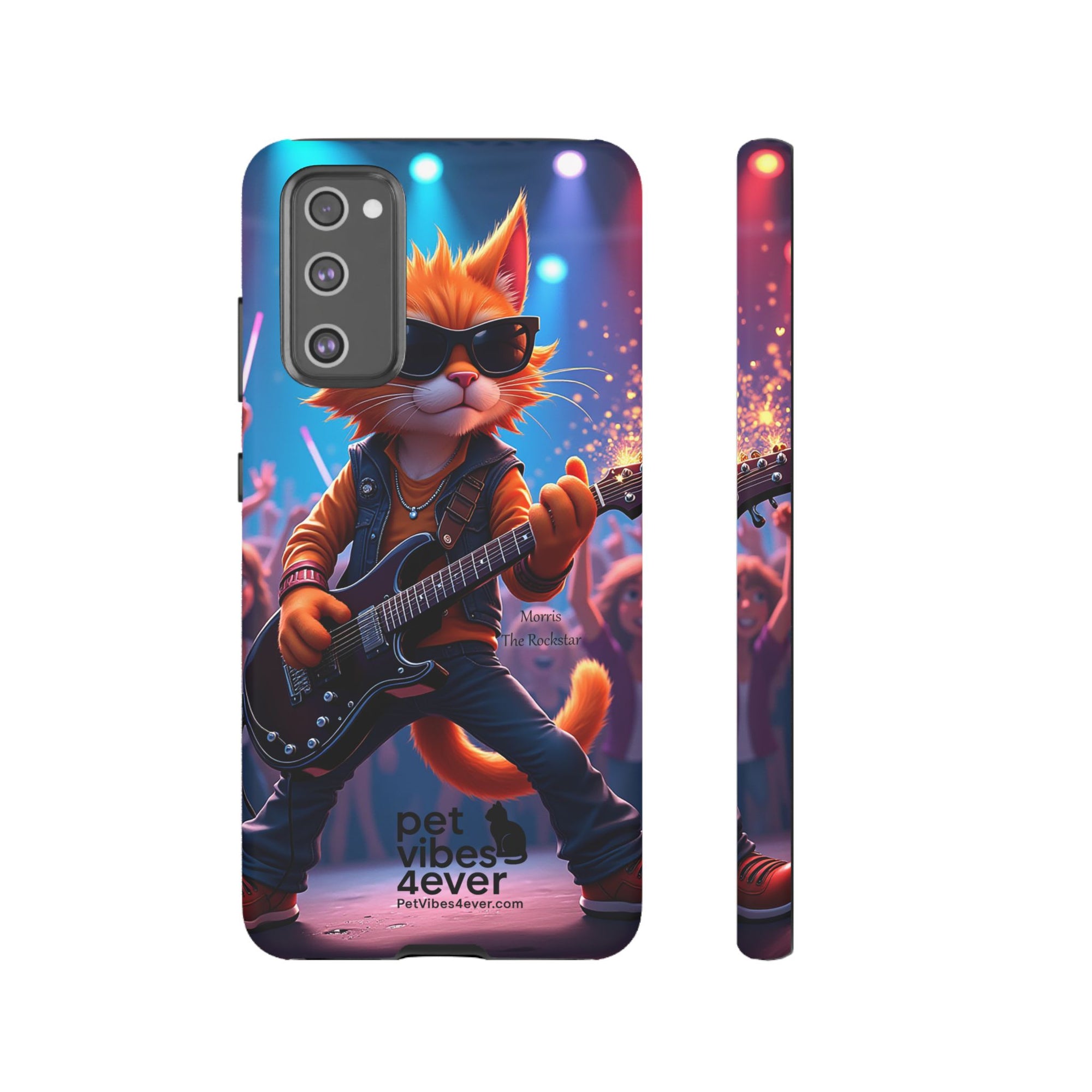 Guitar Cat Phone Case | Fun Pet Vibes | Unique Gift for Cat Lovers, Music Fans, Pet Owners, Birthday, Holidays, Personal Use