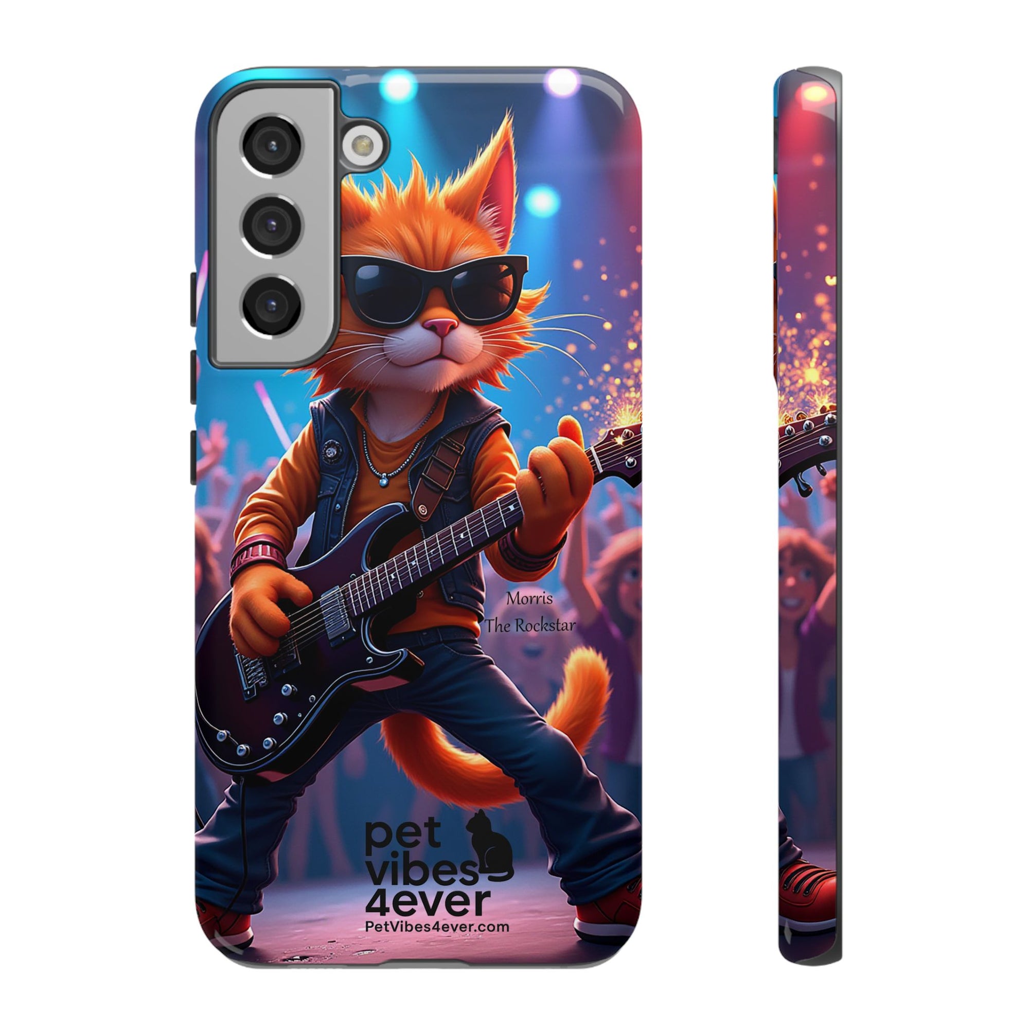 Guitar Cat Phone Case | Fun Pet Vibes | Unique Gift for Cat Lovers, Music Fans, Pet Owners, Birthday, Holidays, Personal Use