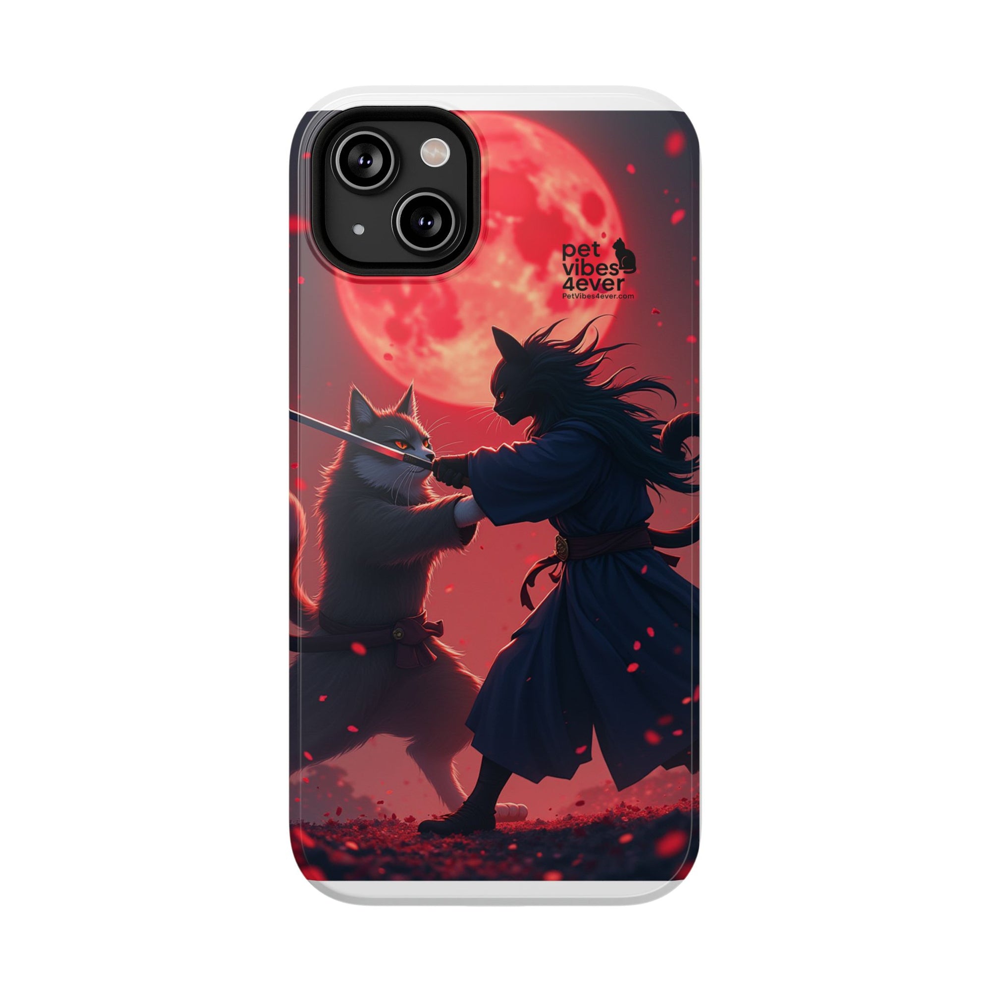 Samurai Cat Phone Case – Impact-Resistant, Pet Lovers, Cool Tech Accessories, Anime Aesthetic, Unique Gifts