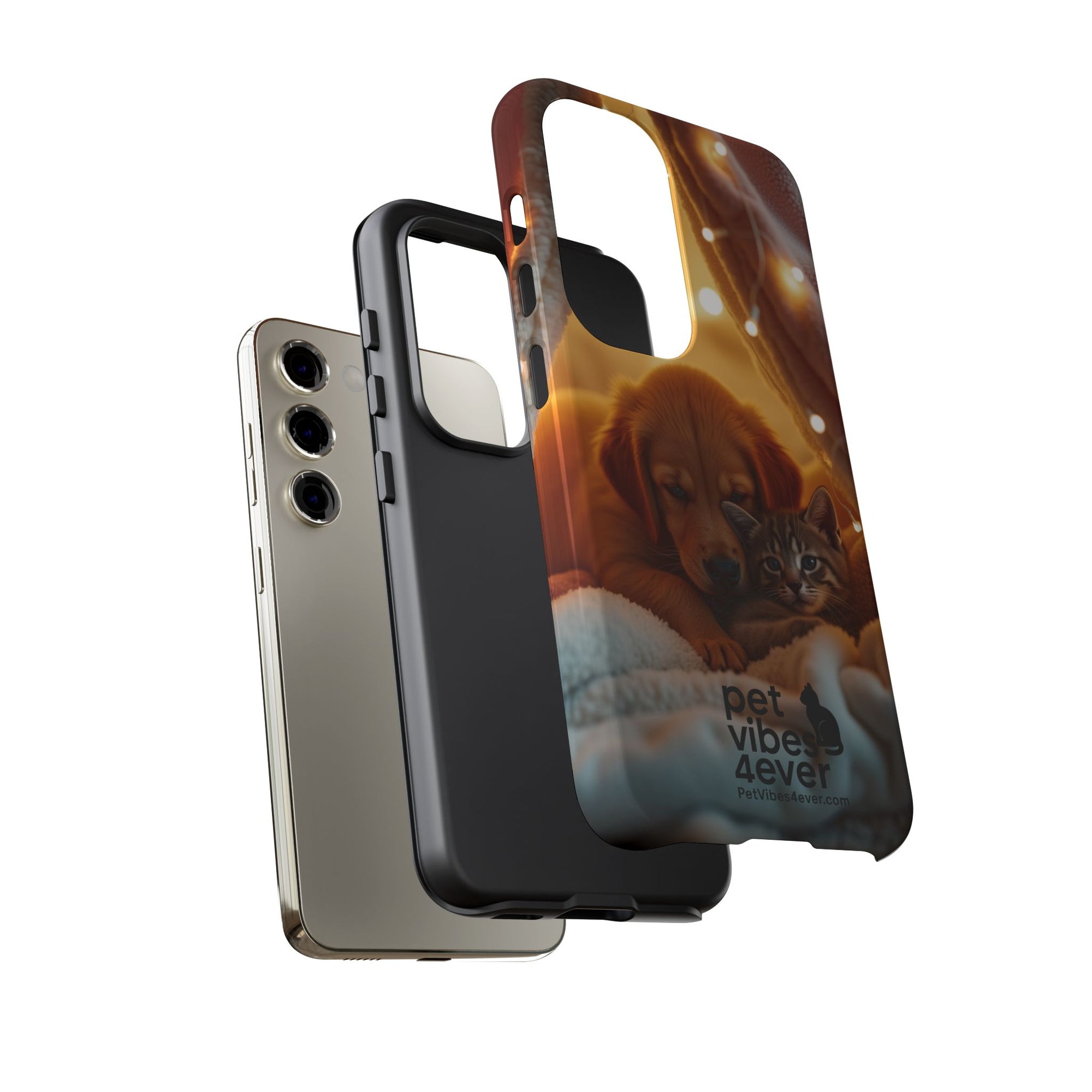 Pet Vibes Phone Case - Cute Dog & Cat Design, Animal Lover Gift, Customizable Pet Phone Cover, Collage Print Case for Kids