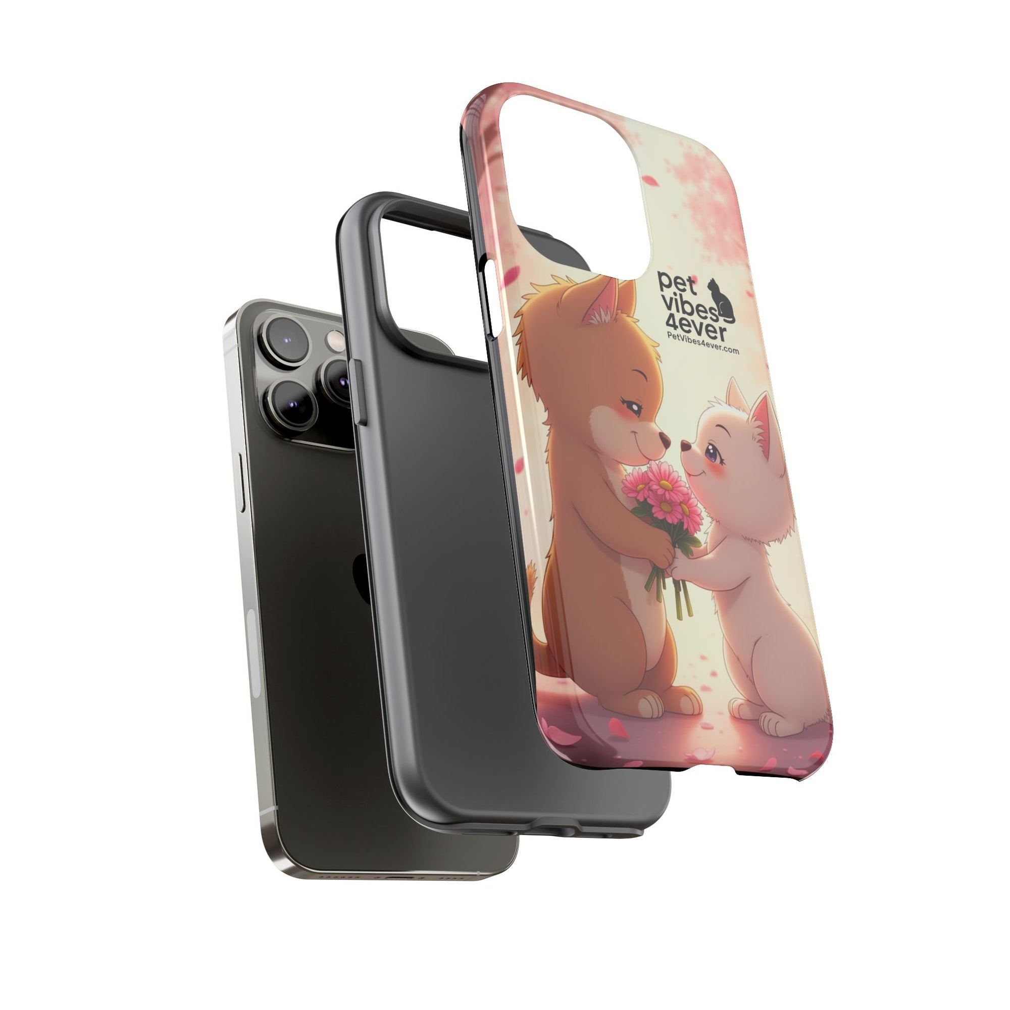 Cute Pet Phone Case, Animal Lovers Gift, Valentine’s Day Present, Custom Phone Cover, Happy Couple Design, Pet Vibes Forever