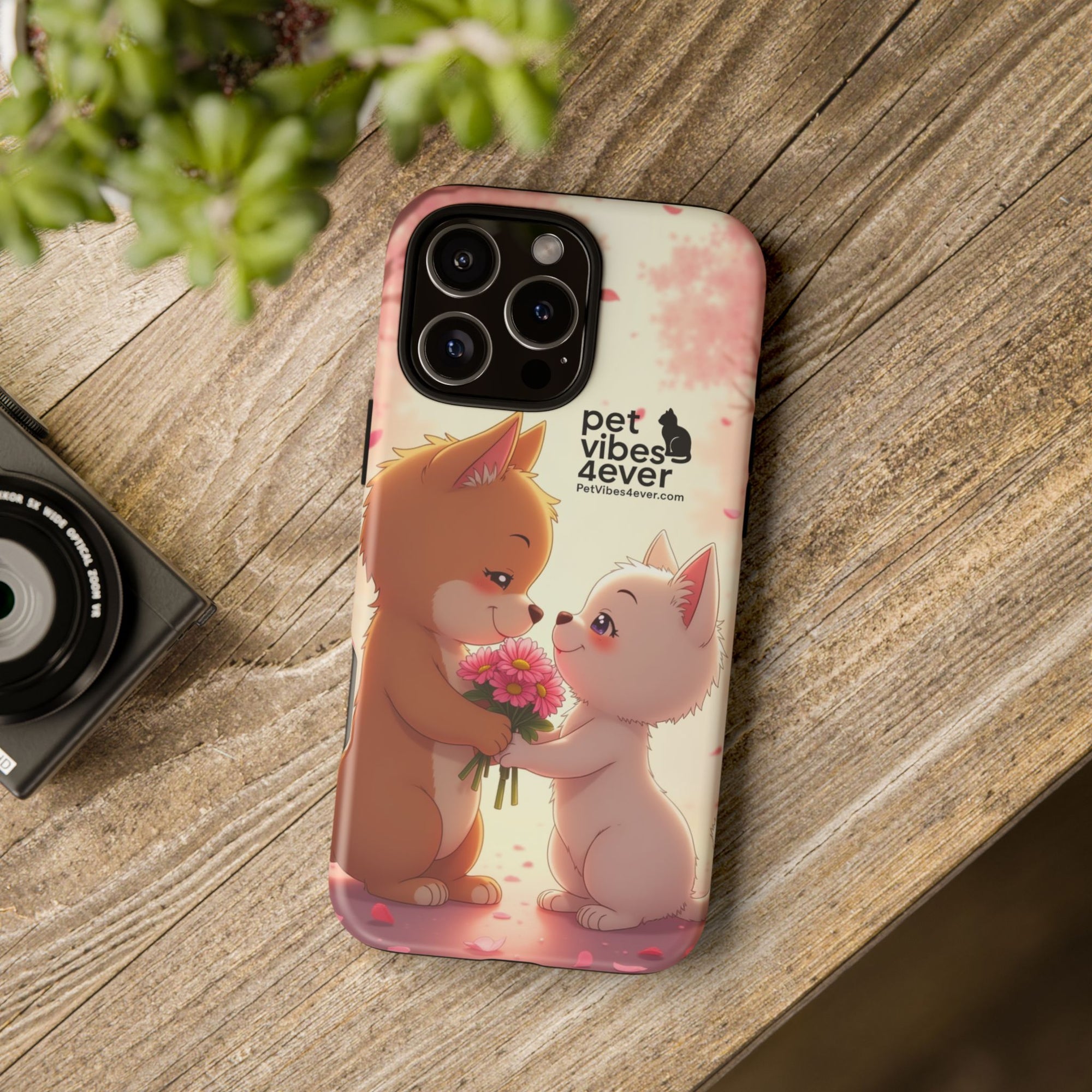 Cute Pet Phone Case, Animal Lovers Gift, Valentine’s Day Present, Custom Phone Cover, Happy Couple Design, Pet Vibes Forever