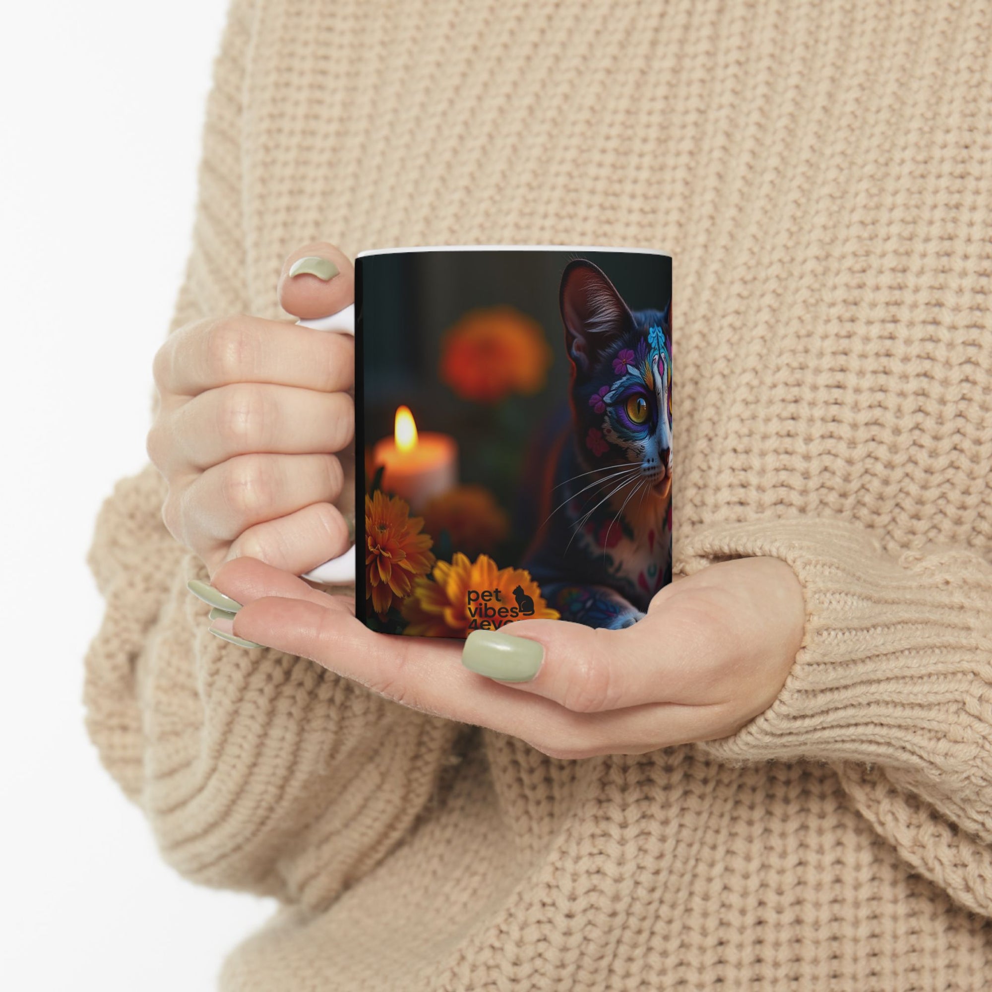 Colorful Cat Ceramic Mug – Perfect for Cat Lovers, Gift for Pet Owners, Coffee Lover's Mug, Birthday Gift, Home Decor