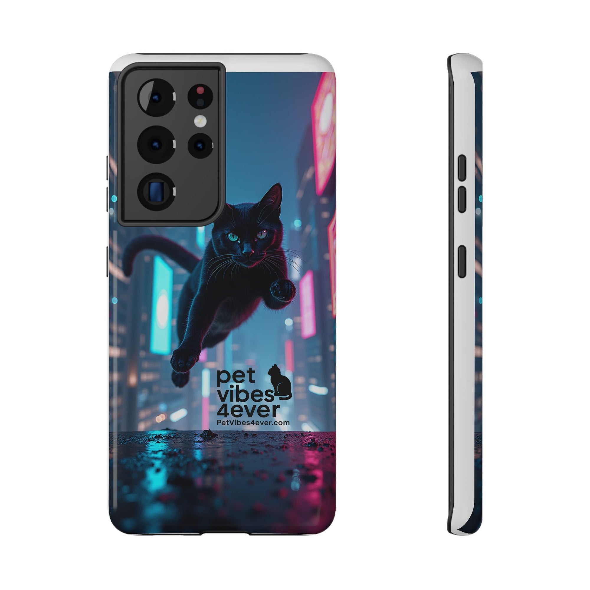 Cat-Themed Phone Case with Pet Vibes Design, Impact-Resistant Phone Case, Gift for Cat Lovers, Cute Pet Merchandise, Stylish Phone Accessory