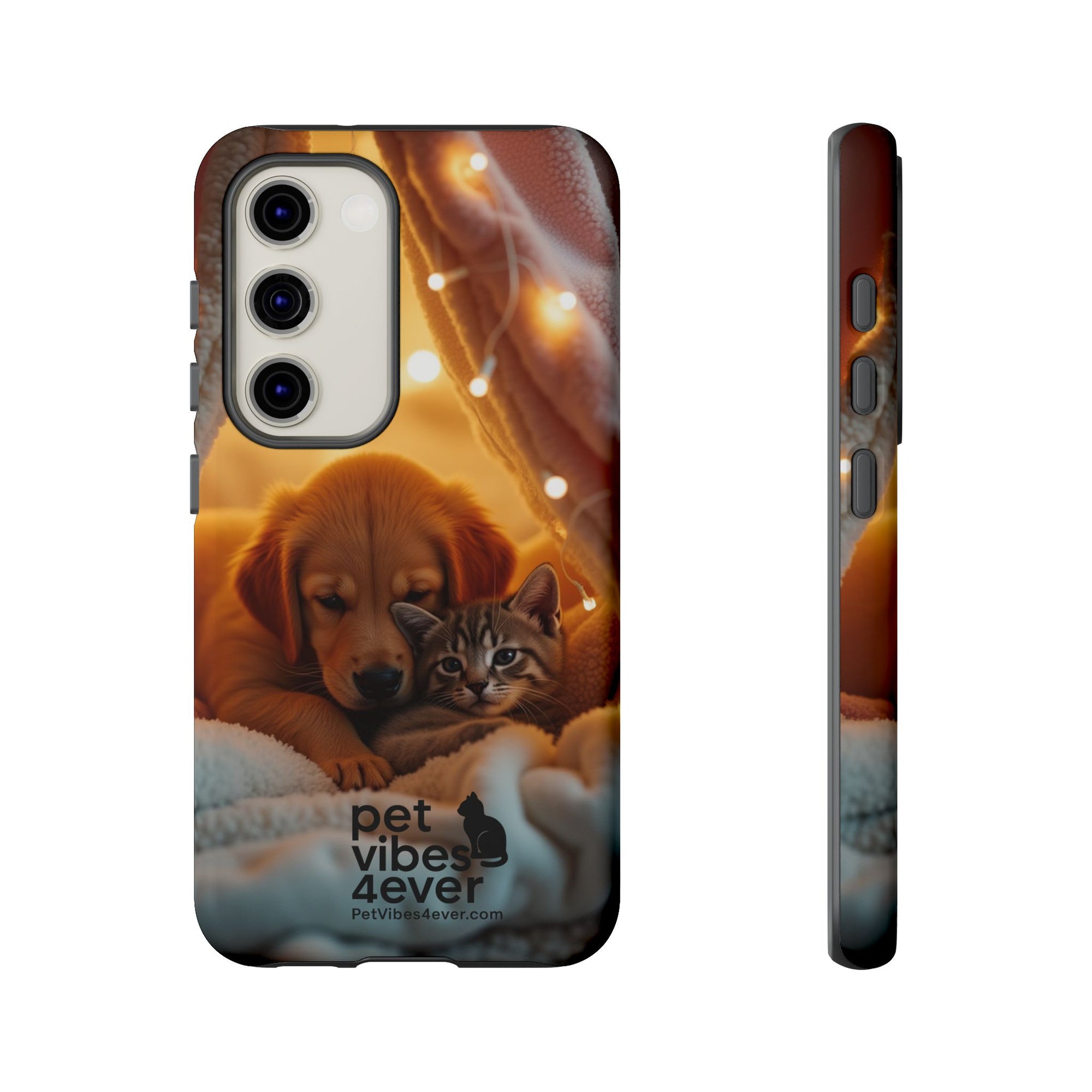 Pet Vibes Phone Case - Cute Dog & Cat Design, Animal Lover Gift, Customizable Pet Phone Cover, Collage Print Case for Kids
