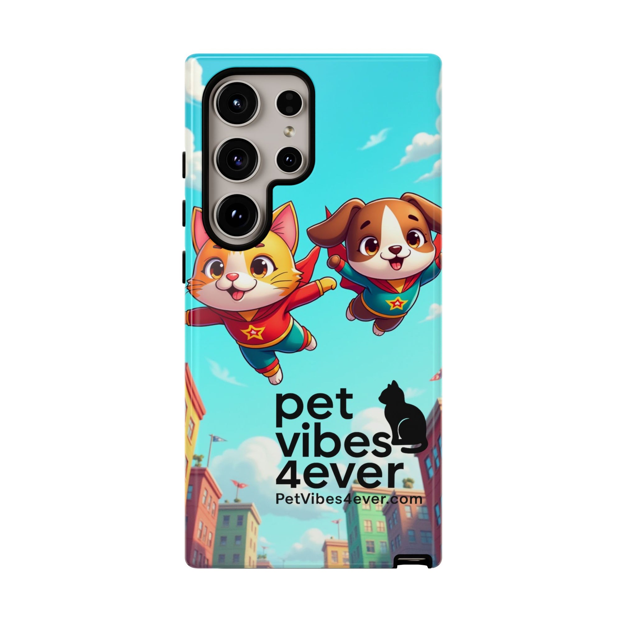 Pet Vibes Forever Tough Phone Cases, Cute Dog and Cat Design, Pet Lover Gift, Fun Phone Accessory, Animal Theme Decor
