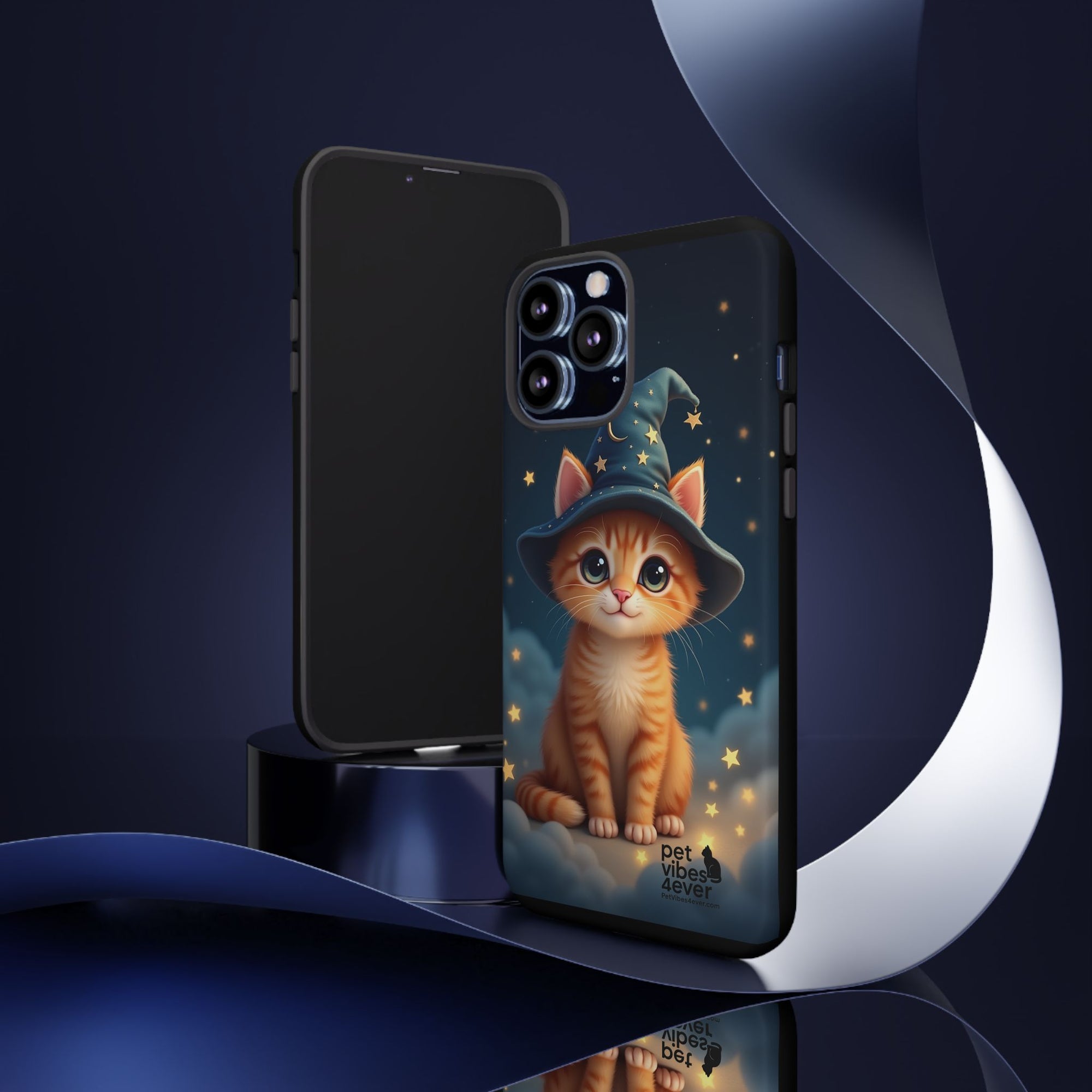 Cat-Themed Phone Case, Cute Cat Case, Pet Lover Gift, Kawaii Phone Accessory, Celestial Cat Design, Stylish Gadget Protector