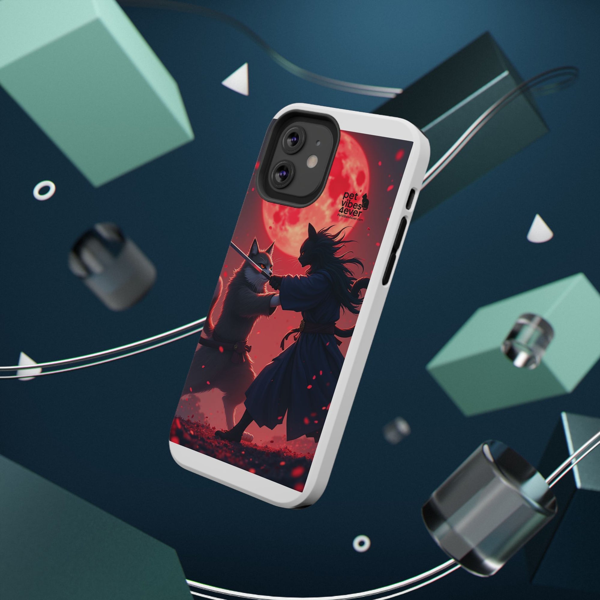 Samurai Cat Phone Case – Impact-Resistant, Pet Lovers, Cool Tech Accessories, Anime Aesthetic, Unique Gifts