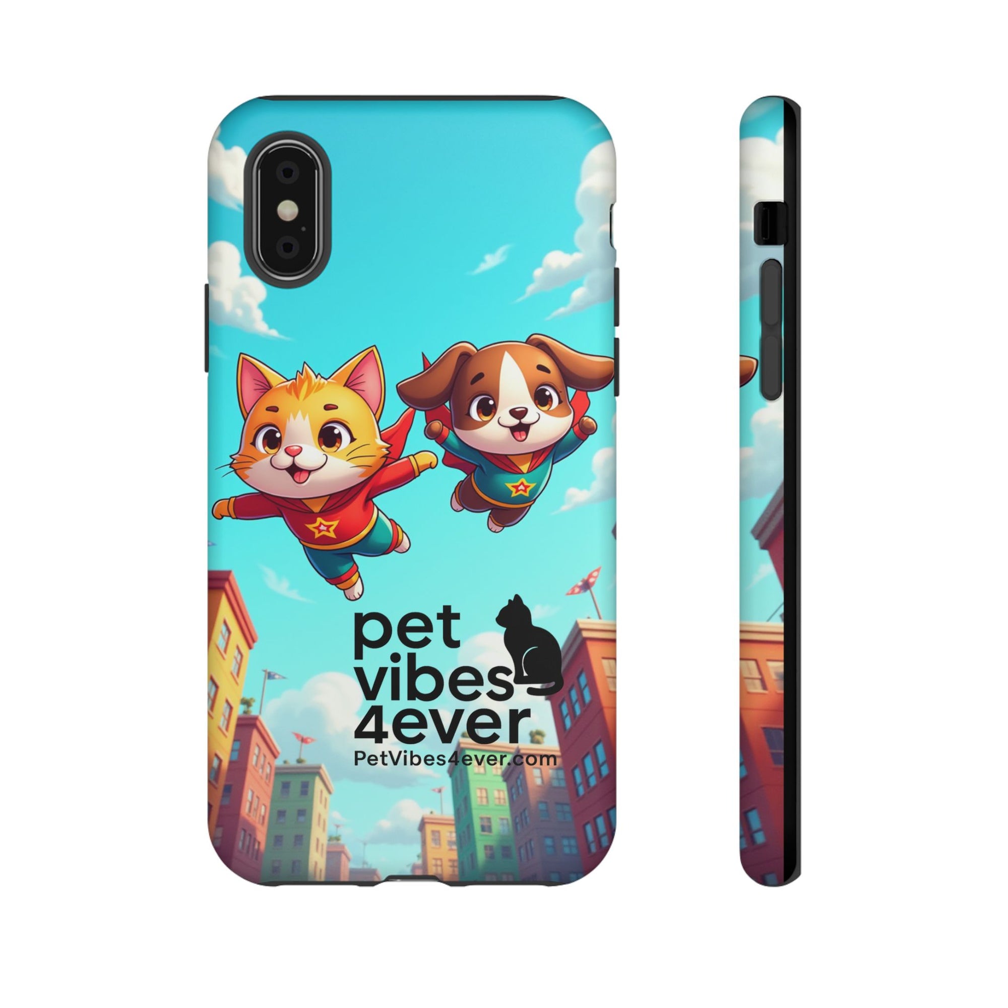 Pet Vibes Phone Case - Playful Cat and Dog Design, Animal Lover Gift, Cute Pet Accessory, Colorful Phone Cover, Fun Pet Gifts