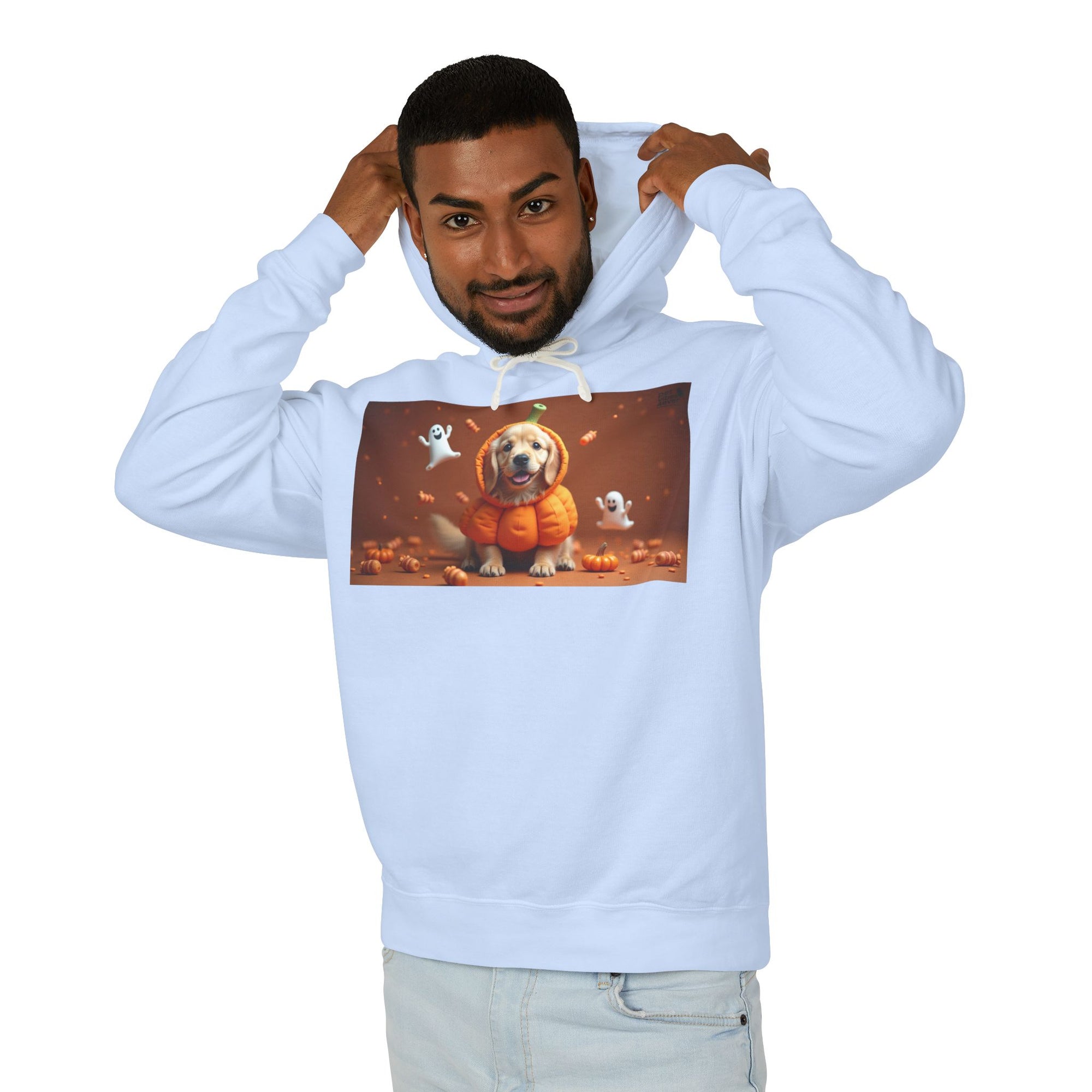 Cozy Halloween Dog Hoodie, Unisex Lightweight Sweatshirt, Perfect Fall Gift, Pet Lovers Apparel, Spooky Season Sweatshirt