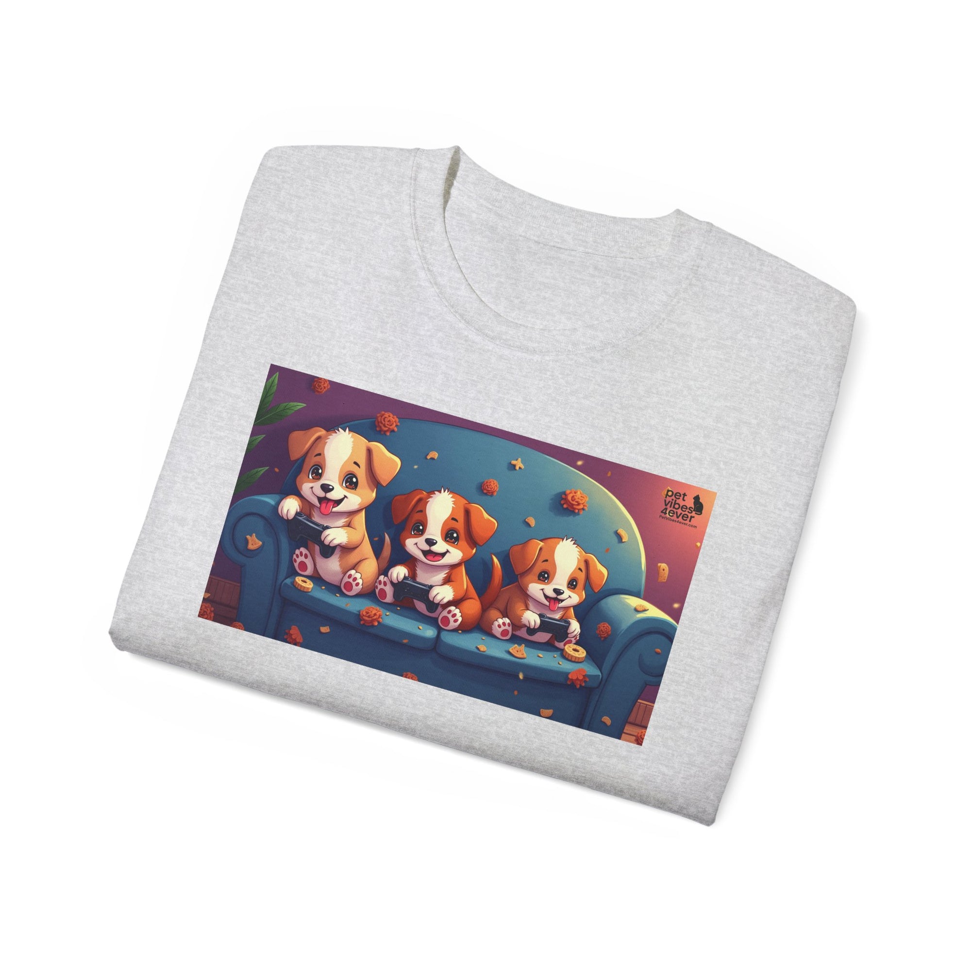 Cute Puppy Friends Unisex Tee, Pet Lover Gift, Dog Themed Shirt, Casual Wear, Animal Lover Apparel
