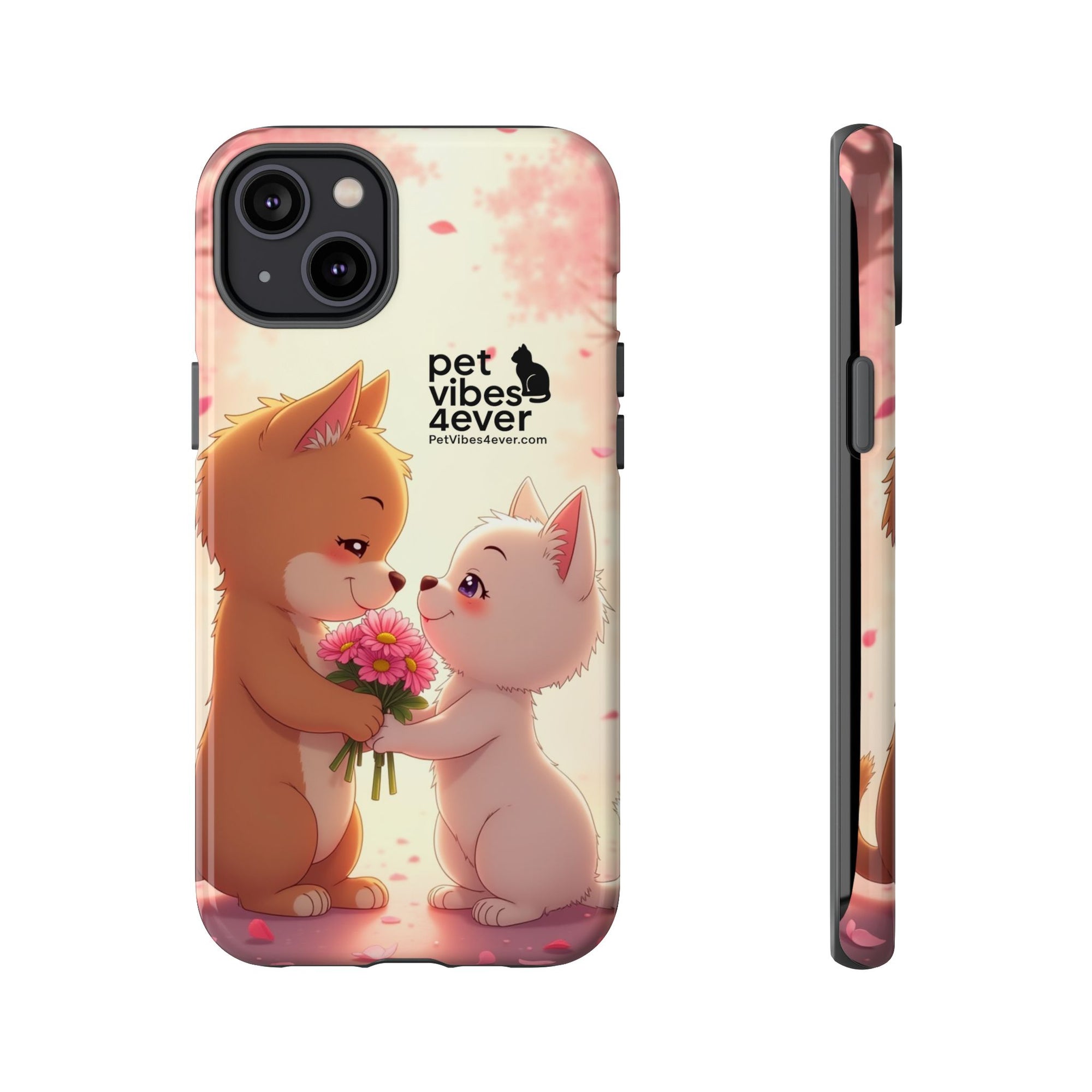 Cute Pet Phone Case, Animal Lovers Gift, Valentine’s Day Present, Custom Phone Cover, Happy Couple Design, Pet Vibes Forever