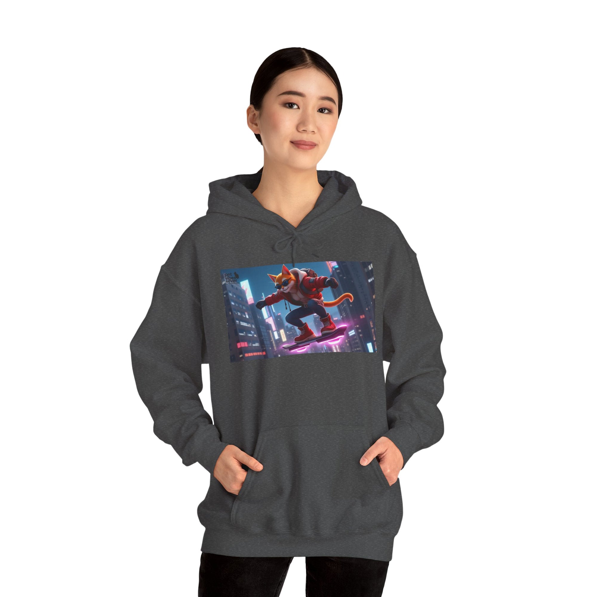 Urban Jungle Unisex Hoodie - Retro Neon Design, Streetwear Sweatshirt, Perfect for Teens, Gift for Video Game Lovers, Cozy Layering