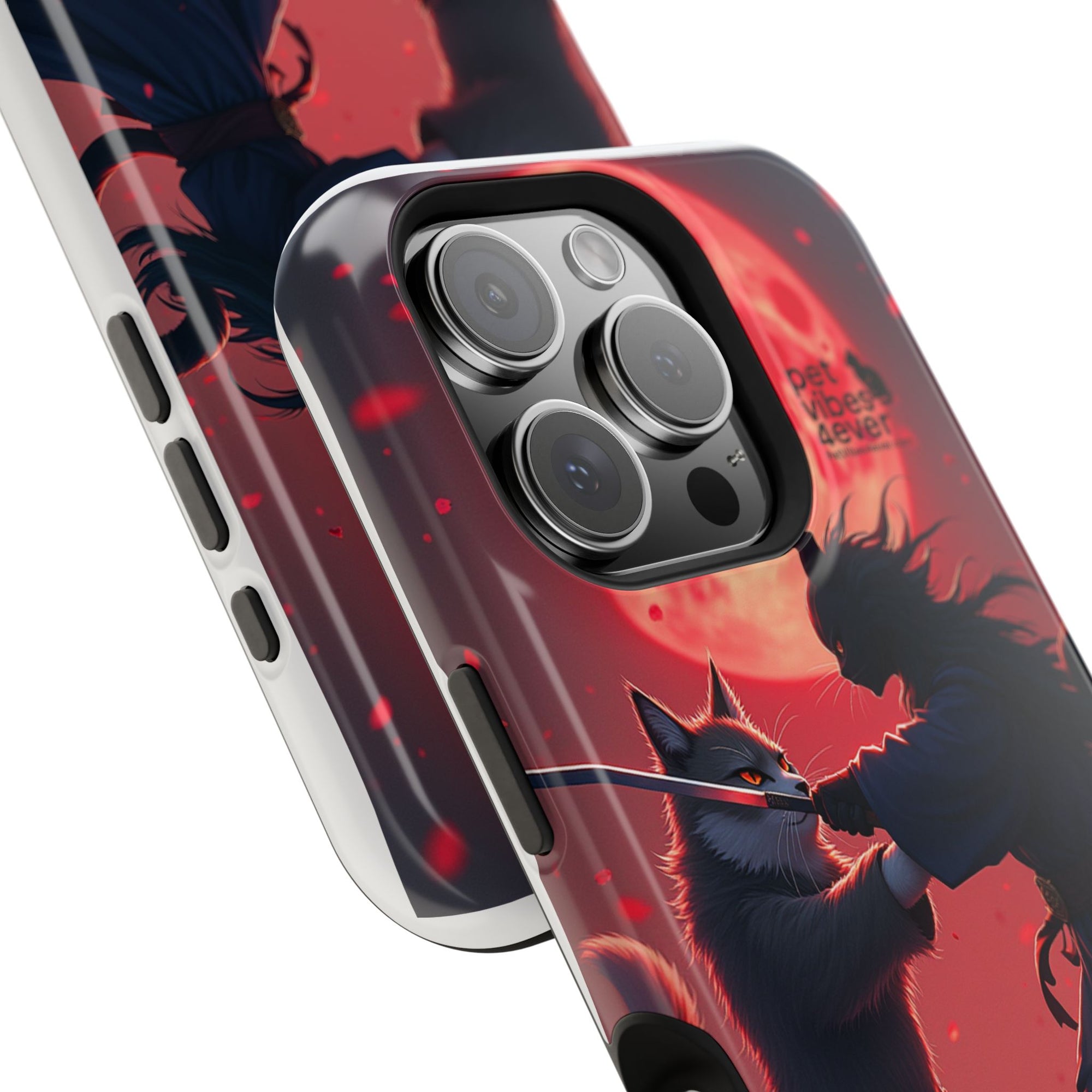 Samurai Cat Phone Case – Impact-Resistant, Pet Lovers, Cool Tech Accessories, Anime Aesthetic, Unique Gifts