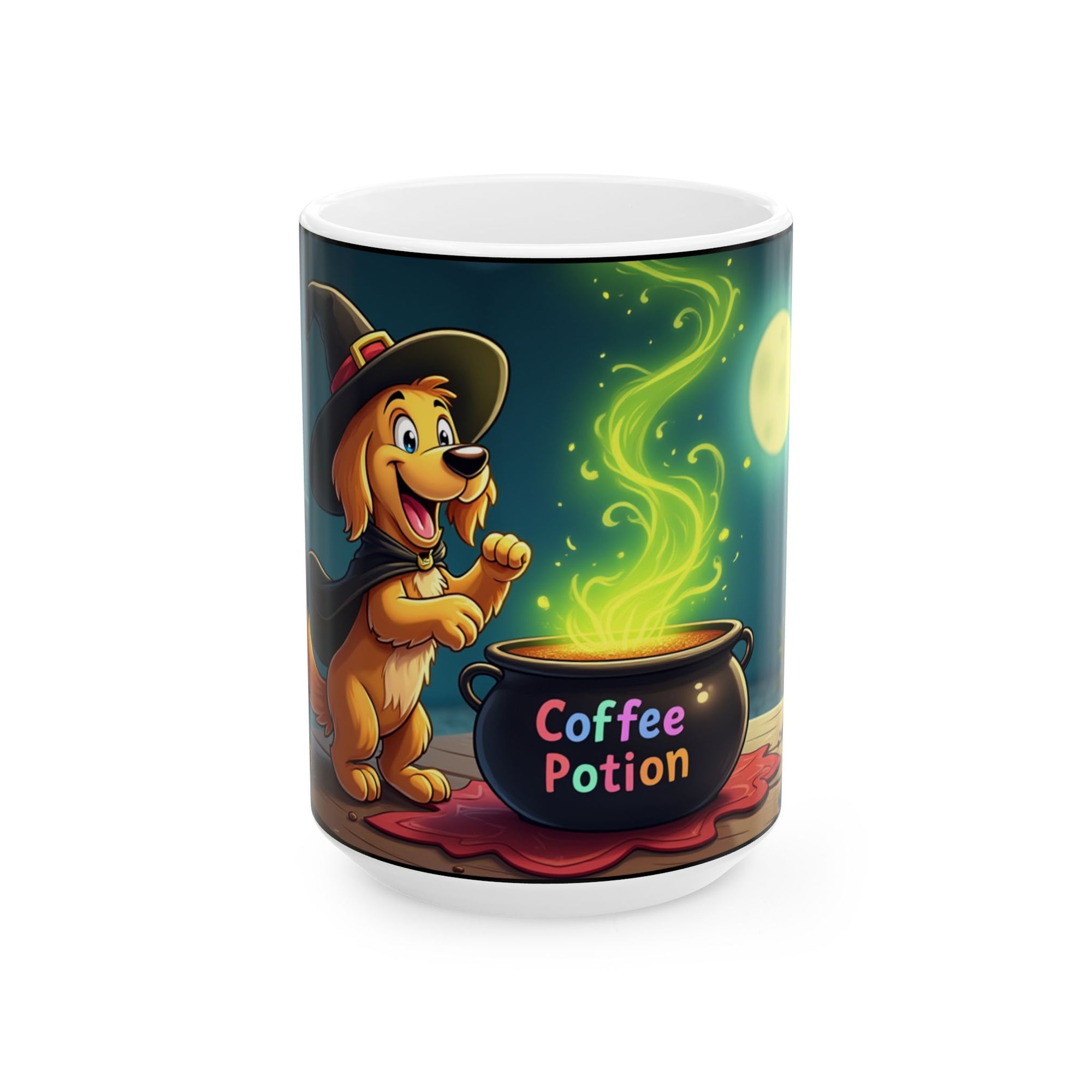 Whimsical Dog Coffee Mug, Dog Lover Gift, Halloween Decor, Fun Ceramic Cup, Pet Themed Kitchenware, Unique Gift Idea
