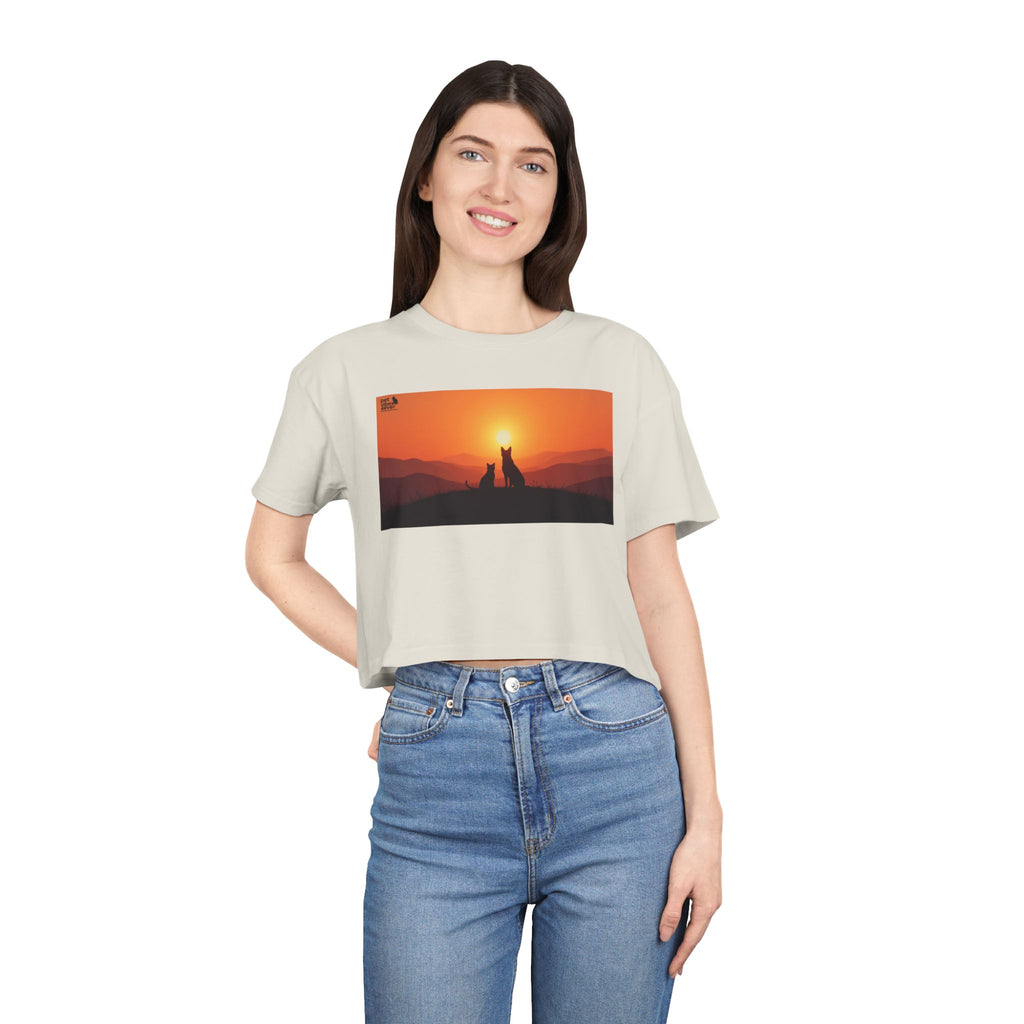 Sunset Lovers Women's Crop Tee, Summer Fashion, Casual Wear, Cute Gift, Nature Tee, Boho Style