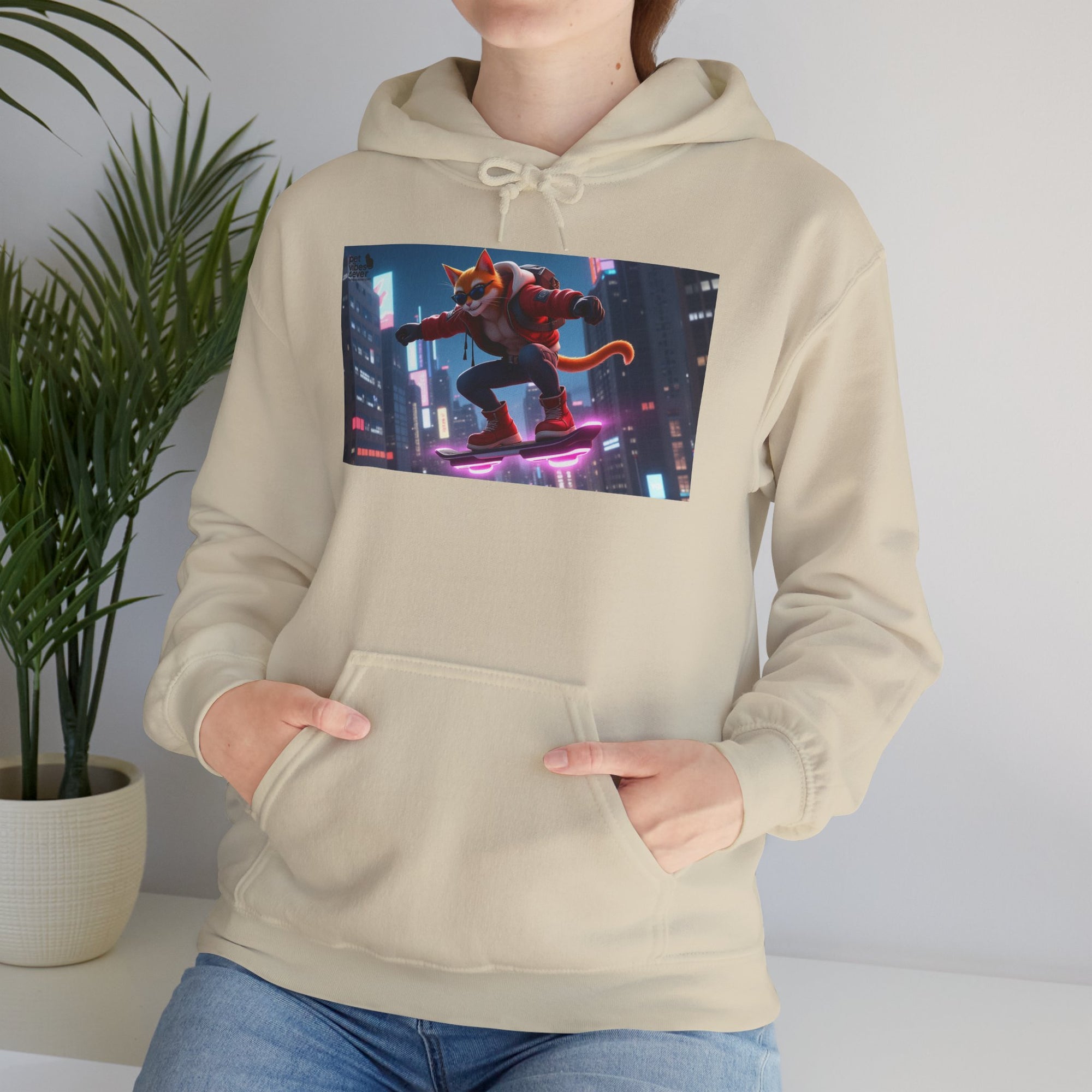 Urban Jungle Unisex Hoodie - Retro Neon Design, Streetwear Sweatshirt, Perfect for Teens, Gift for Video Game Lovers, Cozy Layering