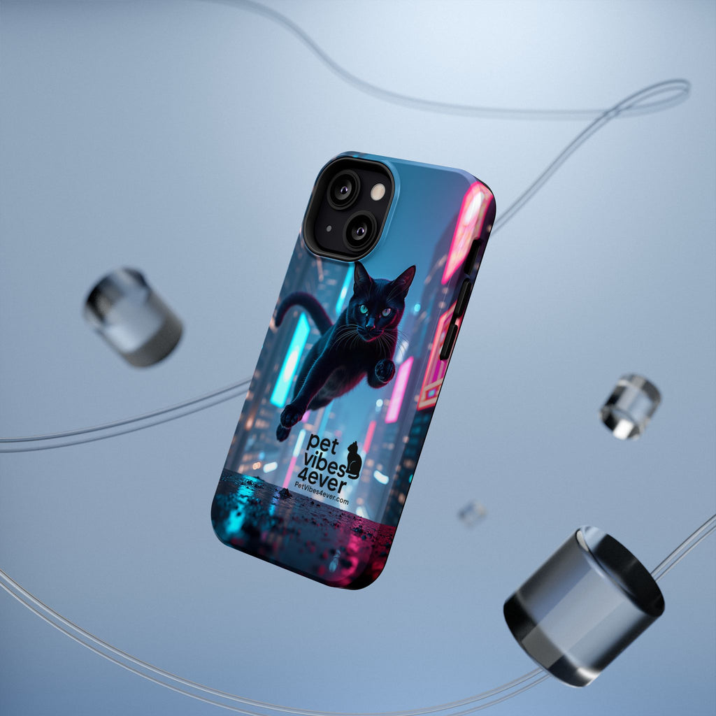 Cat-Themed Phone Case with Pet Vibes Design, Impact-Resistant Phone Case, Gift for Cat Lovers, Cute Pet Merchandise, Stylish Phone Accessory