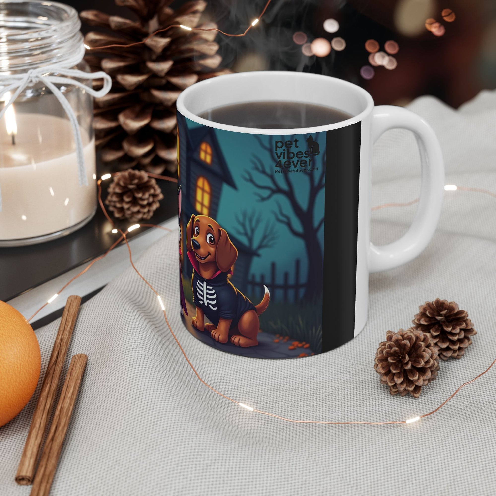 Spooky Pet-Themed Ceramic Mug for Dog Lovers | Halloween Gift, Cute Dog Mug, Pet Owner Coffee Cup, Dog Mom Gift, Fun Halloween Decor
