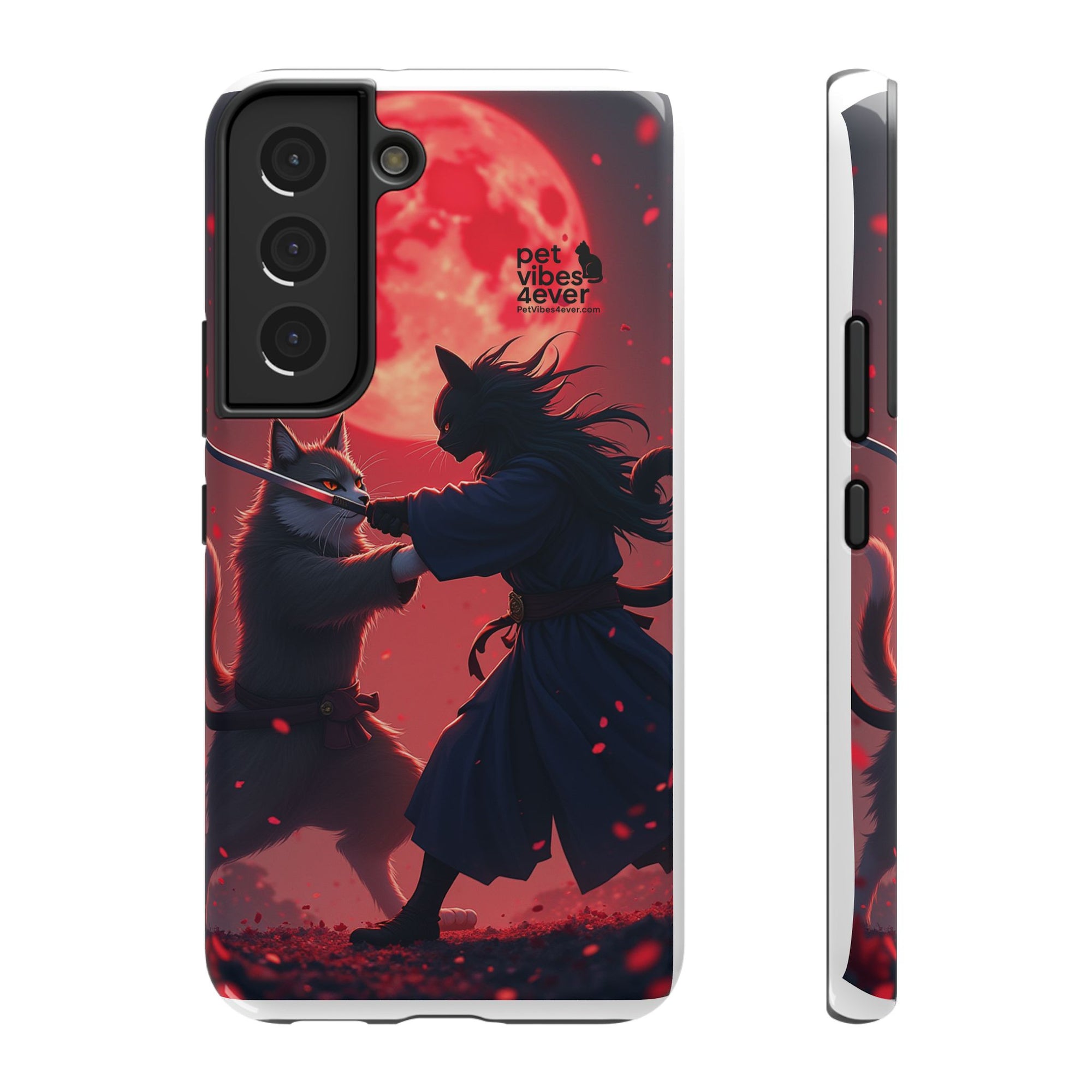Samurai Cat Phone Case – Impact-Resistant, Pet Lovers, Cool Tech Accessories, Anime Aesthetic, Unique Gifts