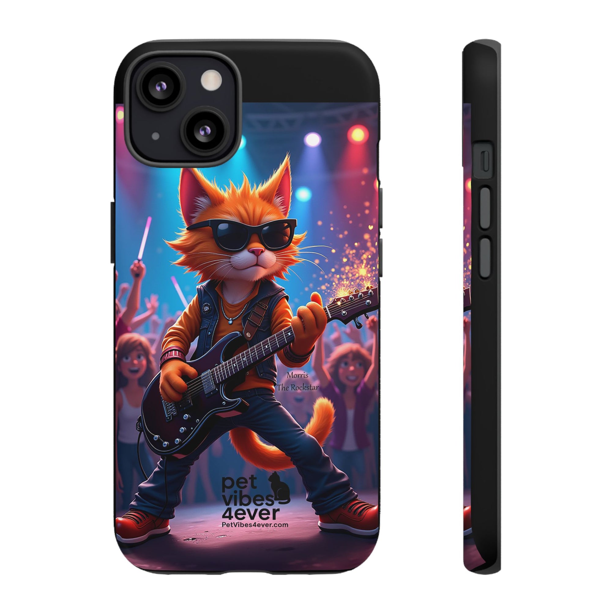 Rocking Cat Phone Case, Fun Cat Phone Cover, Cool Pet Vibes Gift, Music Lover Accessory, Unique Cat Phone Case