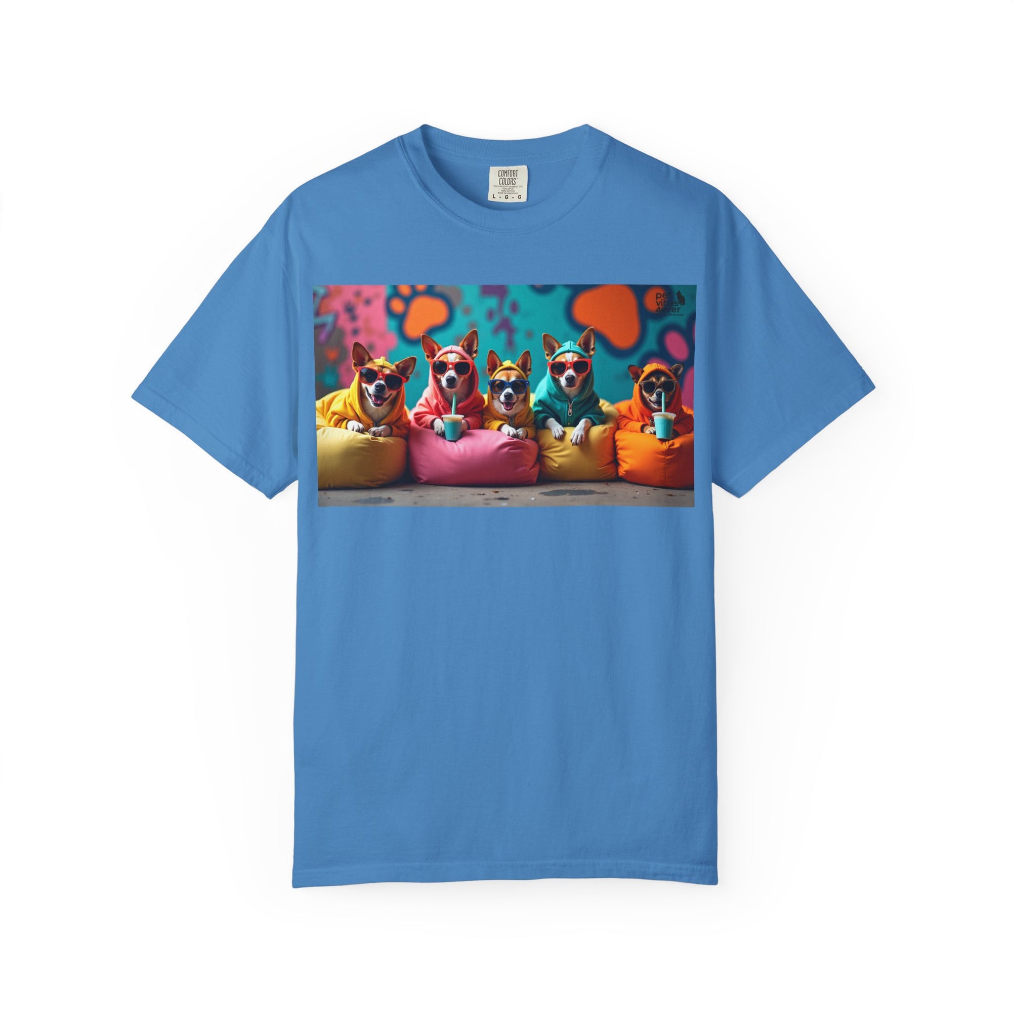 Playful Dog-Themed Unisex Garment-Dyed T-shirt, Pet Lover Gift, Casual Wear, Birthday Party Tee, Colorful Animal Art
