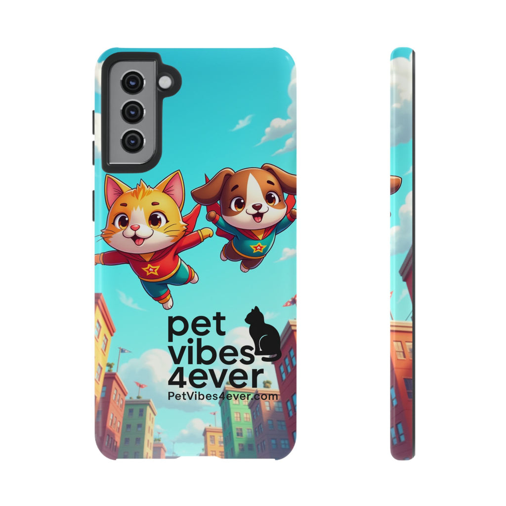 Pet Vibes Forever Tough Phone Cases, Cute Dog and Cat Design, Pet Lover Gift, Fun Phone Accessory, Animal Theme Decor
